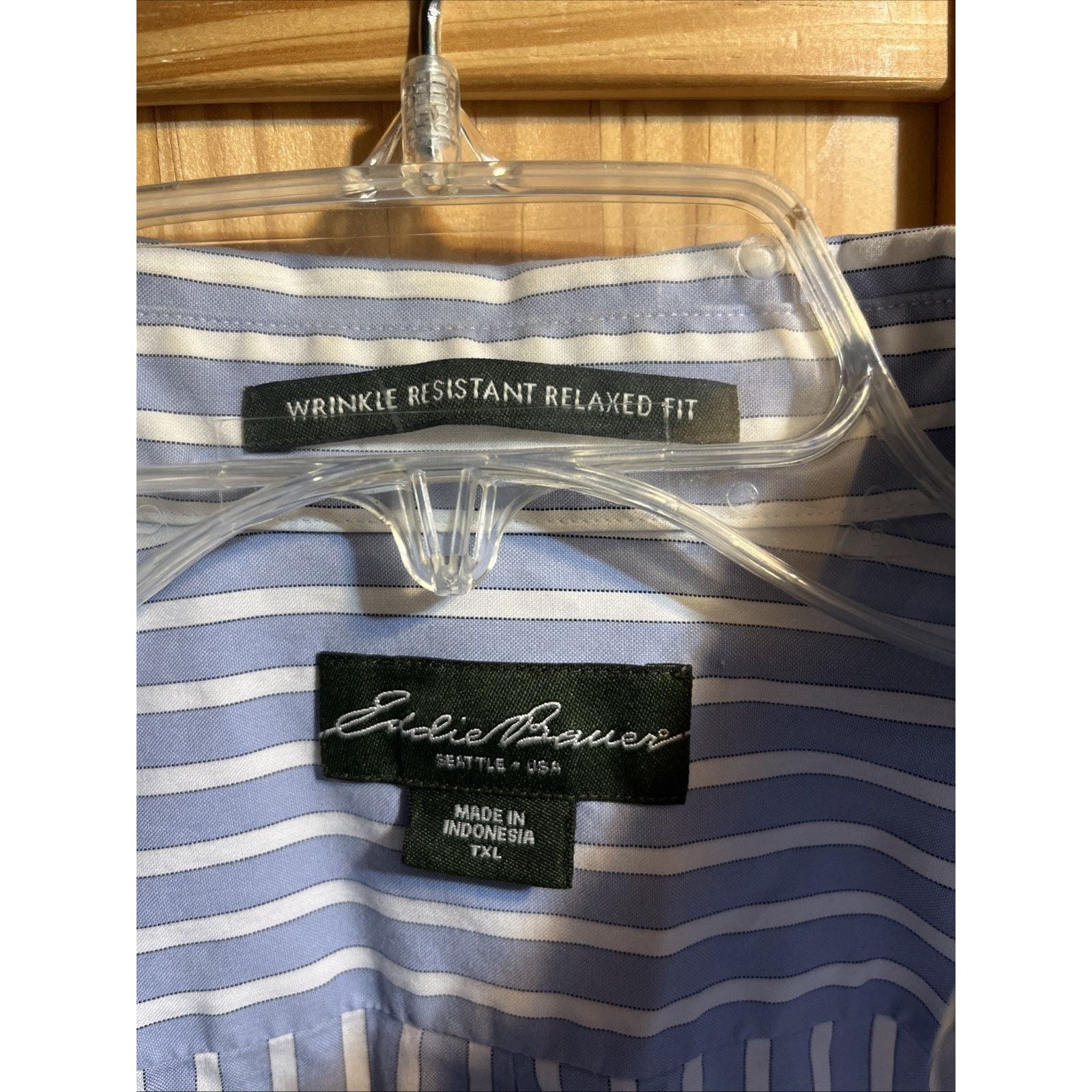 Eddie Bauer Eddie Bauer Men’s Blue Striped Shirt XLT Cotton LS Button Size US XL / EU 56 / 4 - 2 Thumbnail