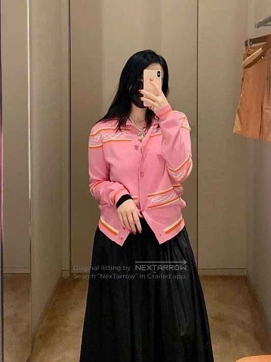 Hermes Hermes Pink Rope Inlay Cashmere Knit Cardigan Size XS / US 0-2 / IT 36-38 - 4 Thumbnail