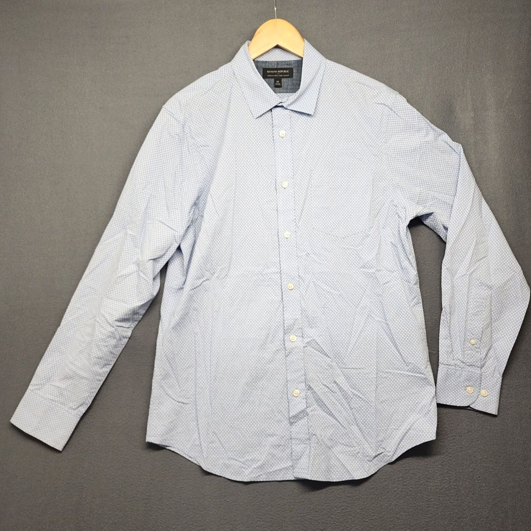 Banana Republic Banana Republic Shirt Mens Medium Slim Fit Blue Geometric Soft Wash Stretch Size US M / EU 48-50 / 2 - 2 Thumbnail