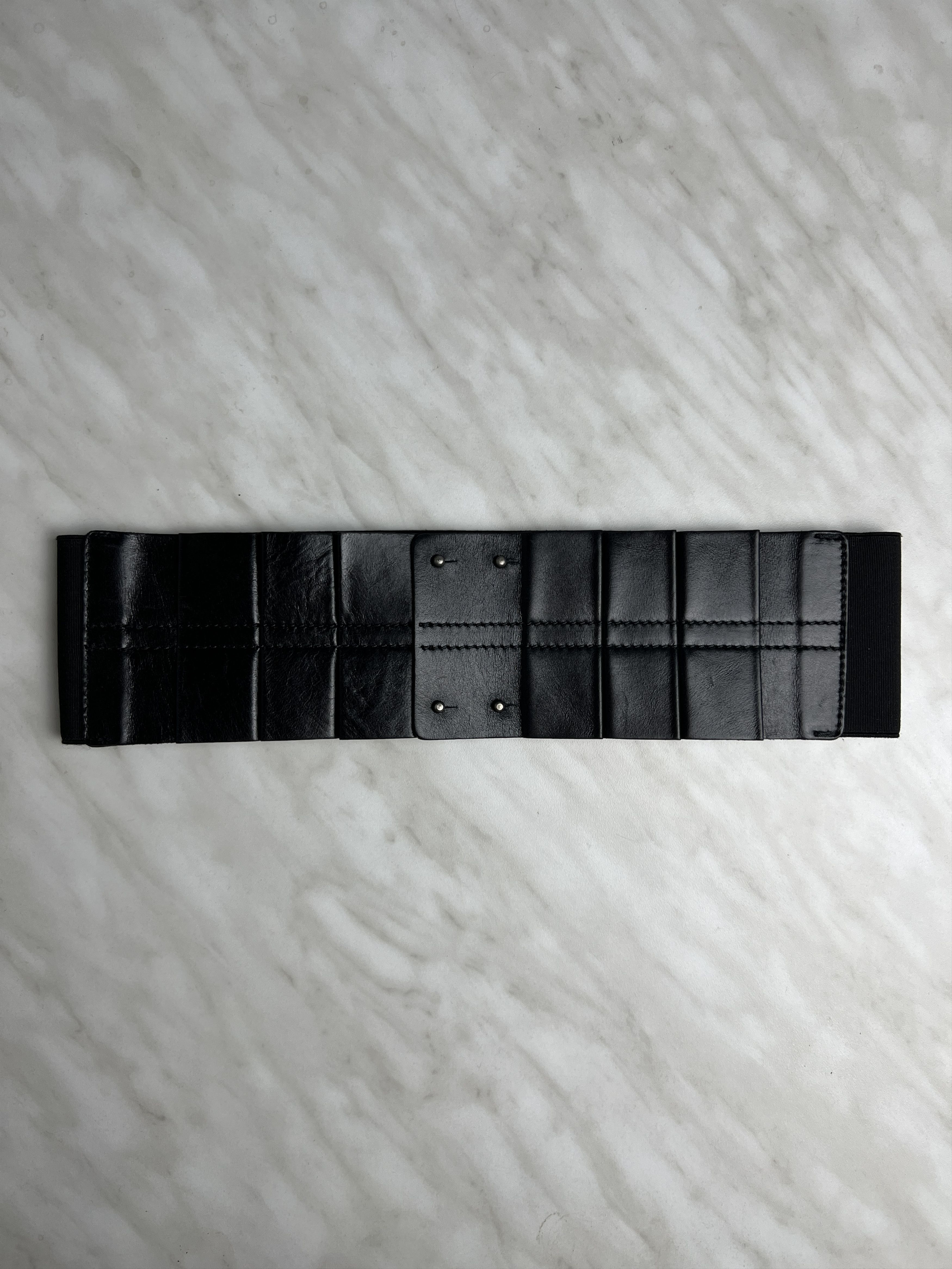 plein sud Plein Sud Wide Leather Belt (Y0184) Size ONE SIZE - 1 Thumbnail