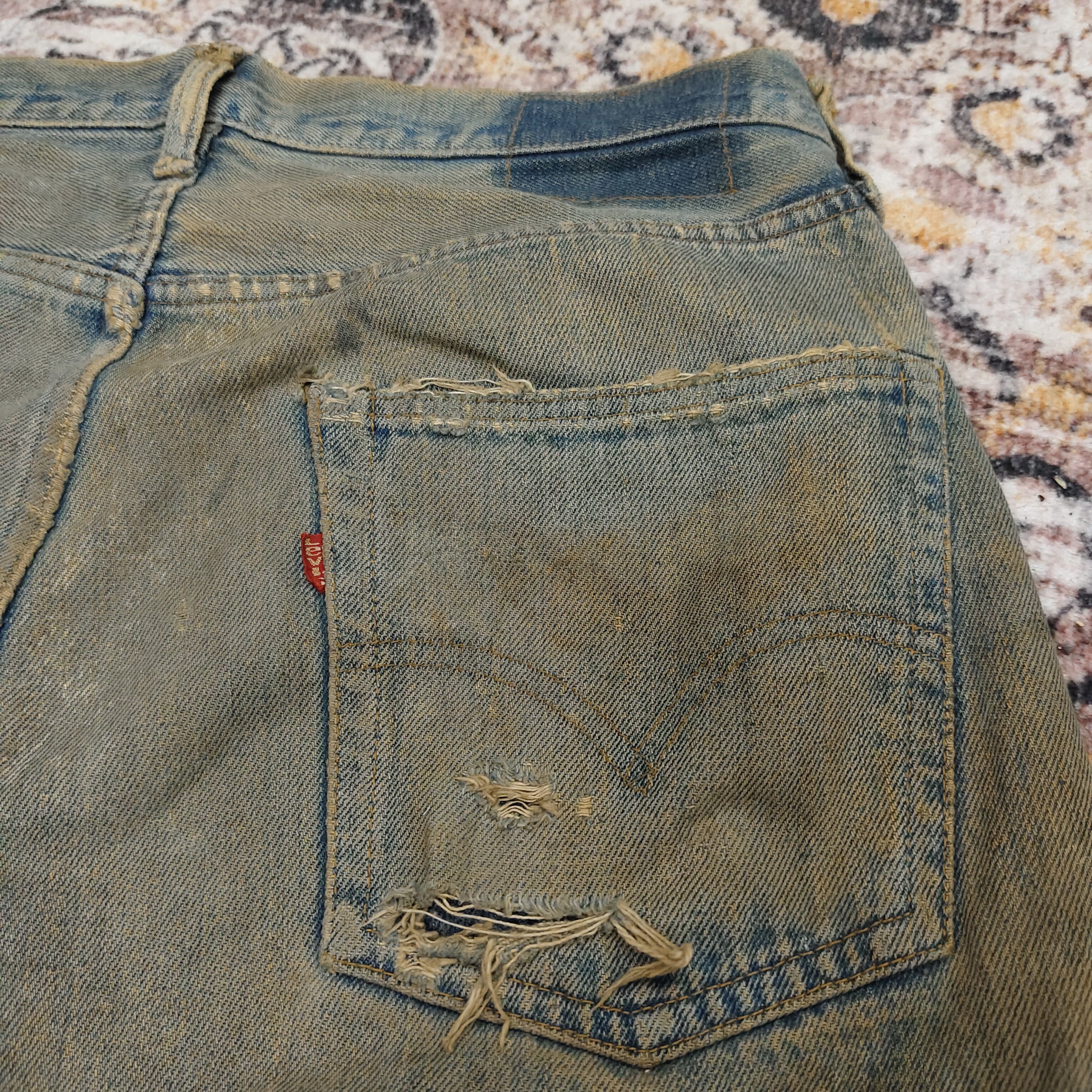 Levi's True Vintage 70s Levi's 501 Selvedge Distressed Ripped Jean Size US 34 / EU 50 - 12 Thumbnail