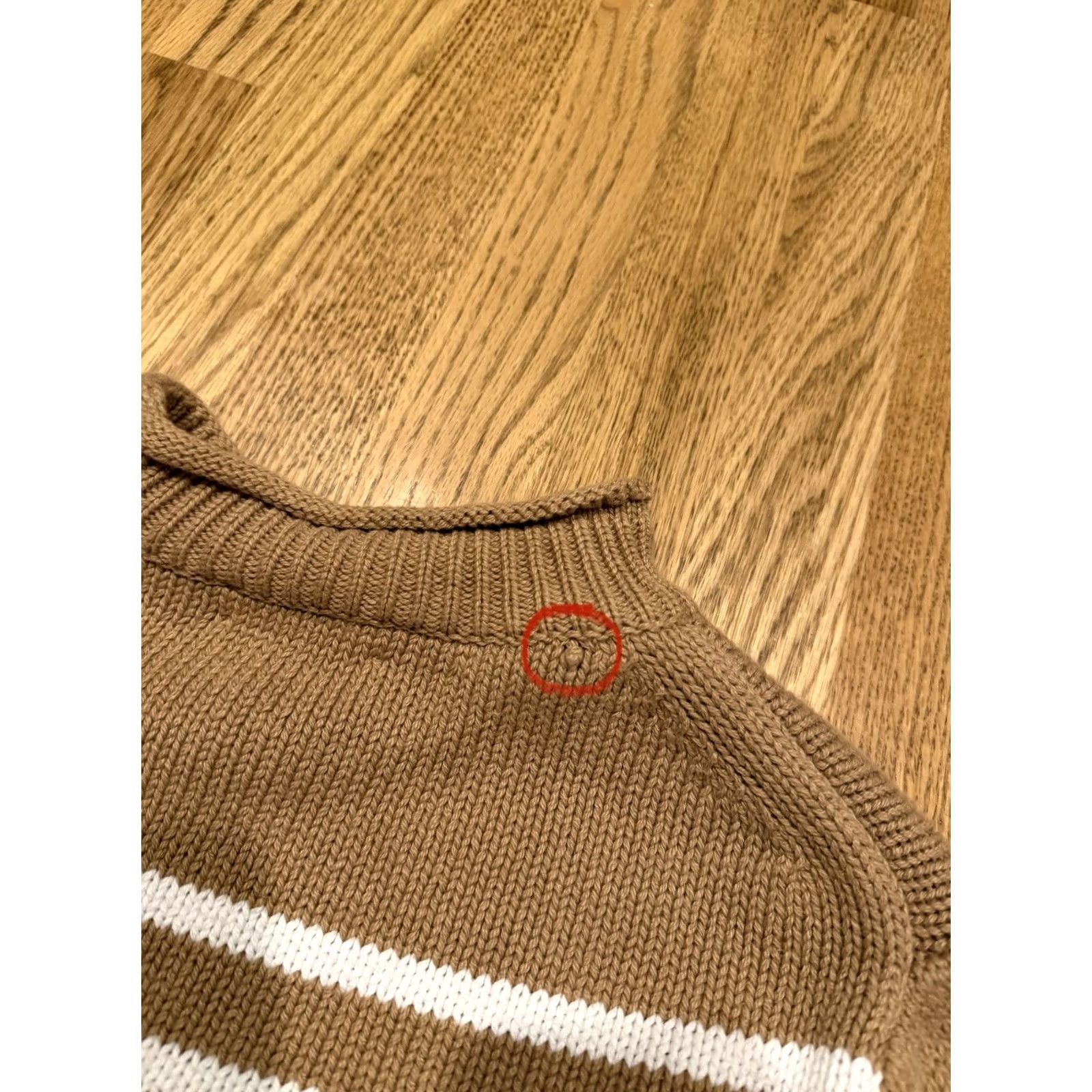 J.Crew VINTAGE J.CREW Roll Neck Sweater Women’s XXS Brown White Stripe Cotton Cropped Sweater Size XXS / US 00 / IT 34 - 5 Thumbnail