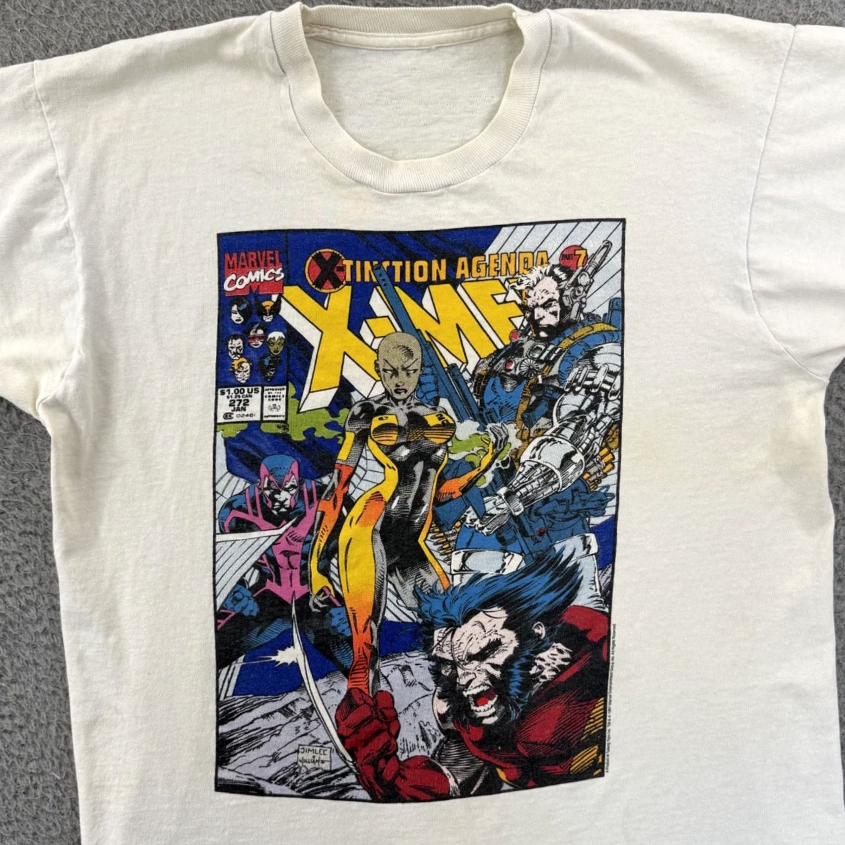 Vintage VINTAGE Marvel X-Men Shirt Large White Uncanny Xtinction Agenda Comics 90s Mens Size US L / EU 52-54 / 3 - 3 Thumbnail