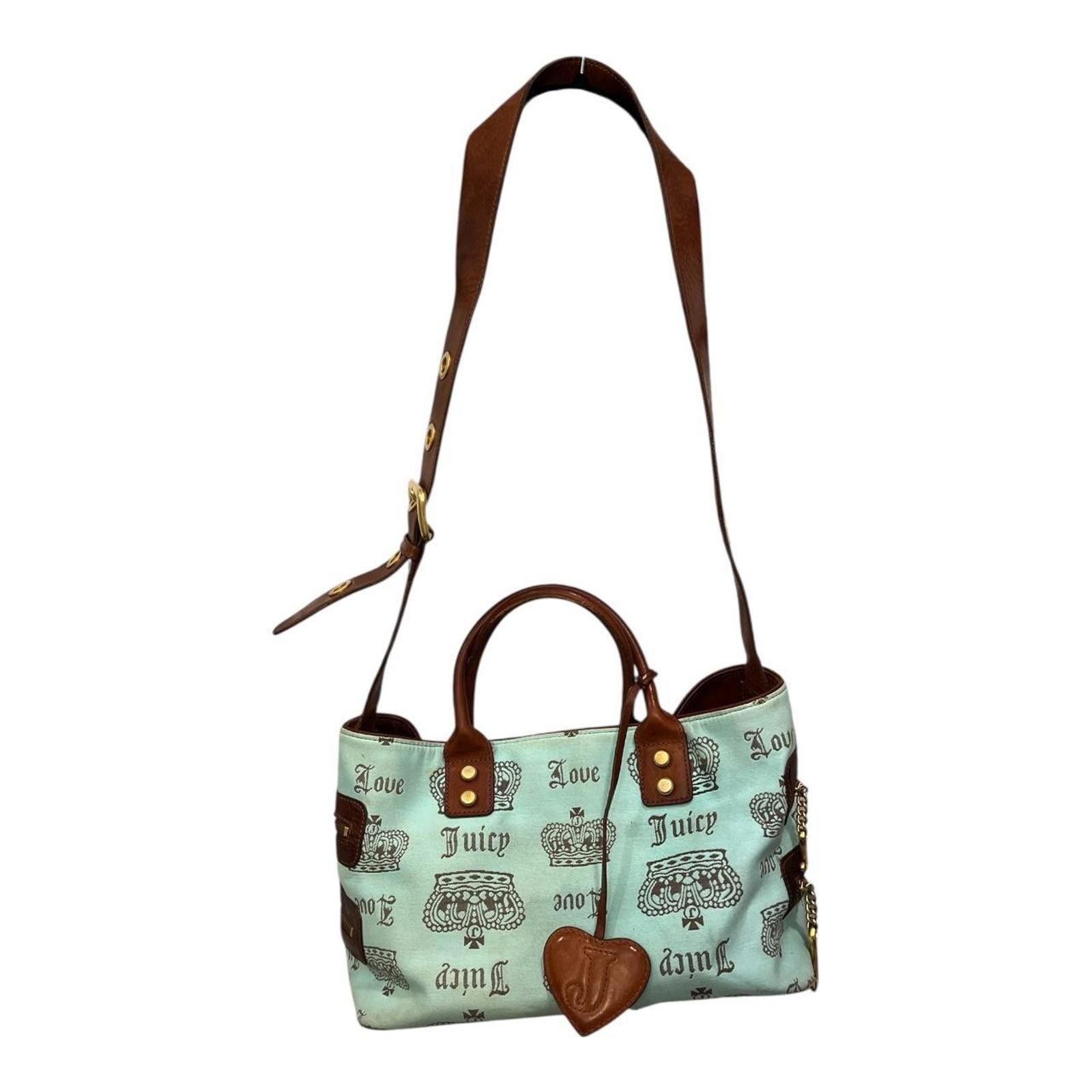 Juicy Couture Jeans Vintage Juicy Couture Mint Green & Brown Purse Size ONE SIZE - 1 Thumbnail