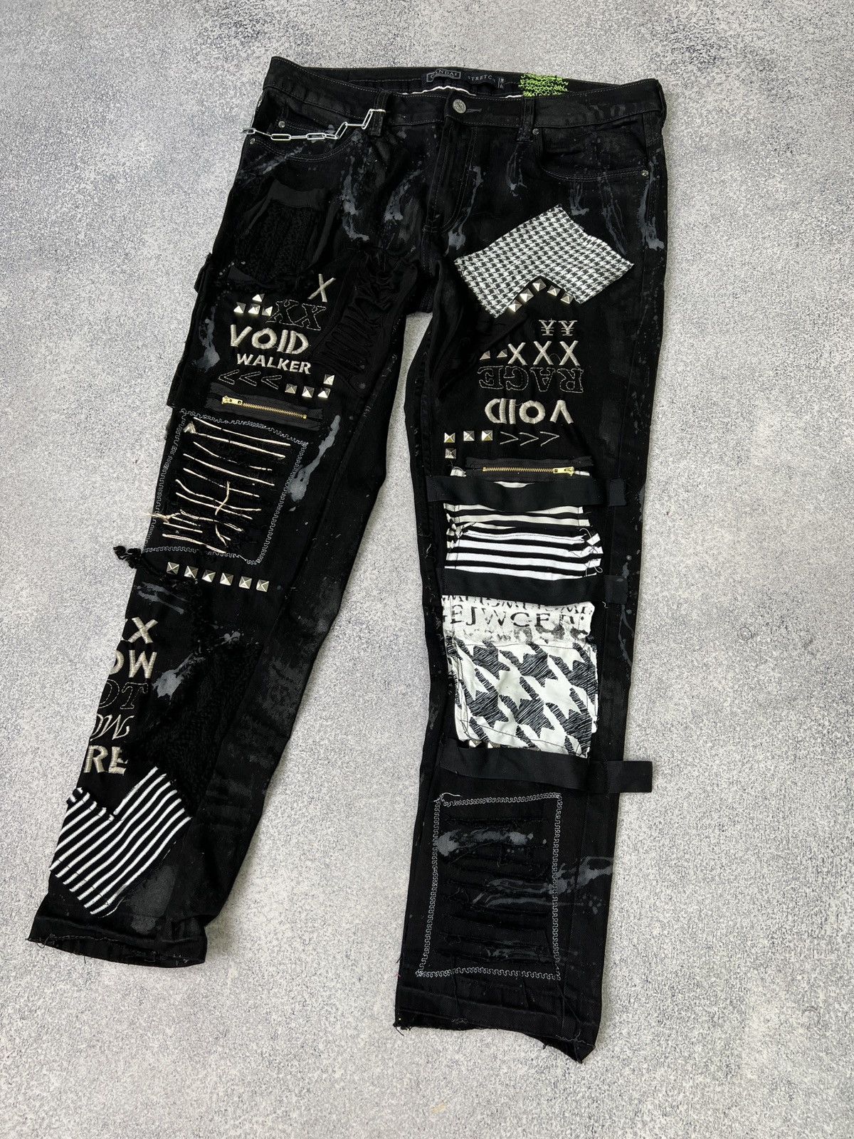 Designer × Japanese Brand × Vintage Vintage punk rock goth emo metal dark ripped crazy jeans Size US 40 / EU 56 - 3 Thumbnail