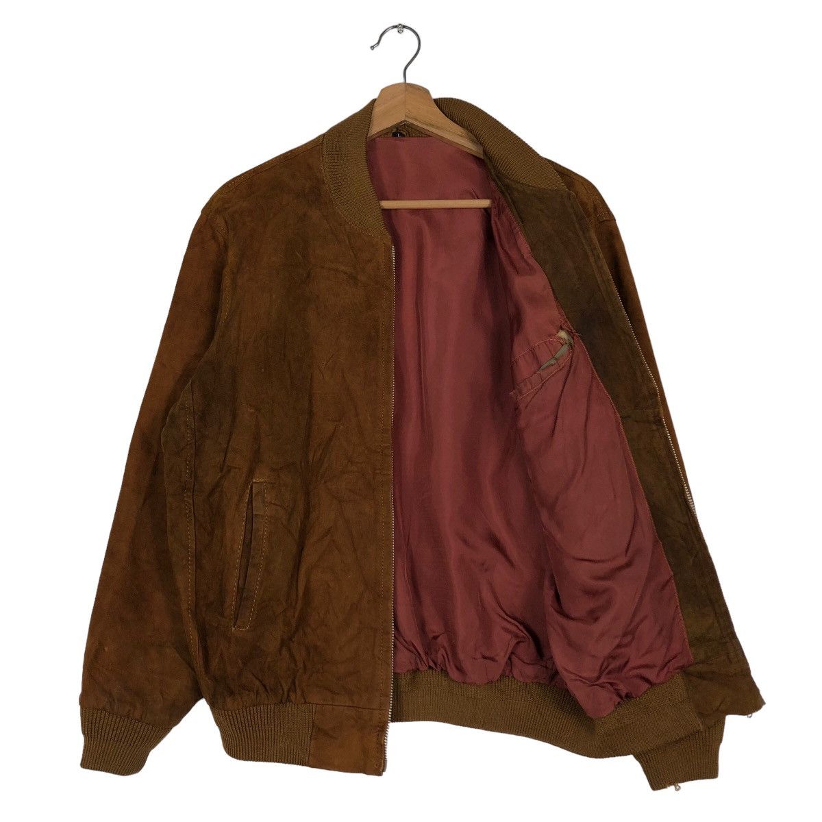 Japanese Brand 🔥Vintage Bomber Jacket Genuine Suede Leather Issey Miyake Size US L / EU 52-54 / 3 - 11 Thumbnail