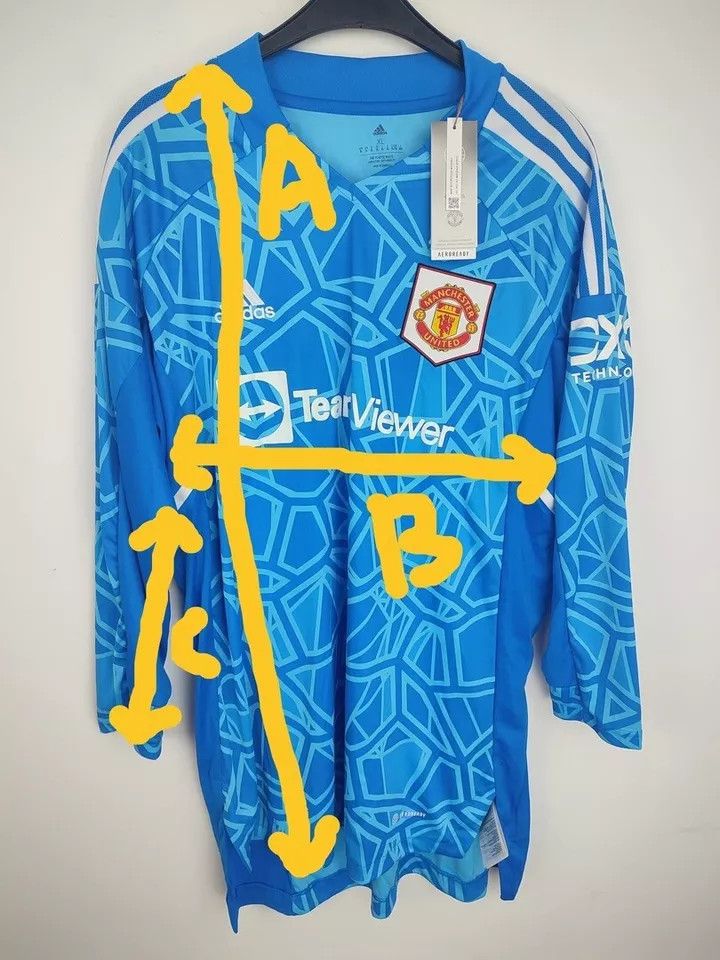 Adidas Manchester United 2022/23 Away Goalkeeper FOOTBALL Kit Size US XXL / EU 58 / 5 - 8 Thumbnail