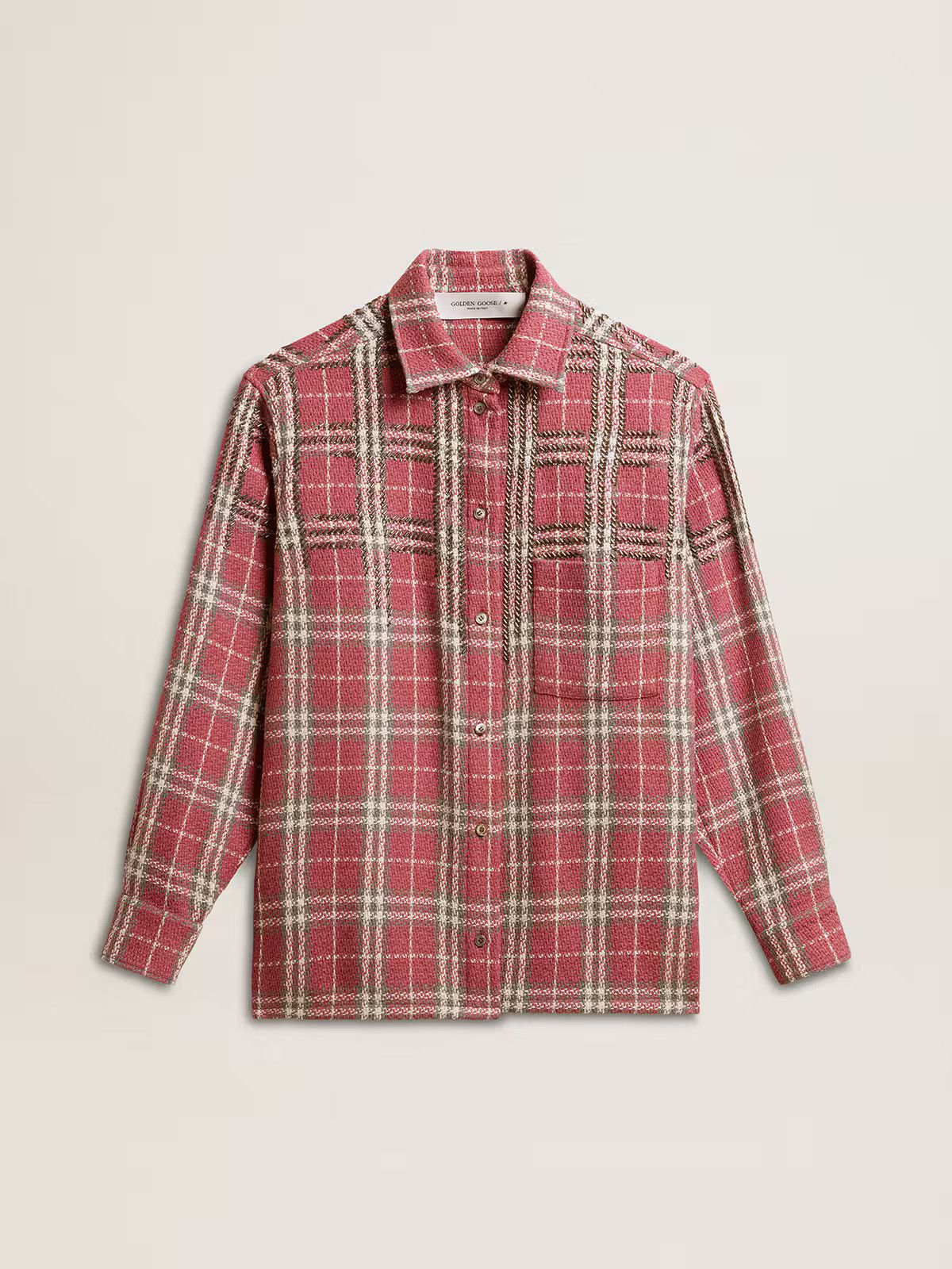 Golden Goose o1s22i1n1224 Tweed Over Shirt in Multicolor Size L / US 10 / IT 46 - 1 Thumbnail