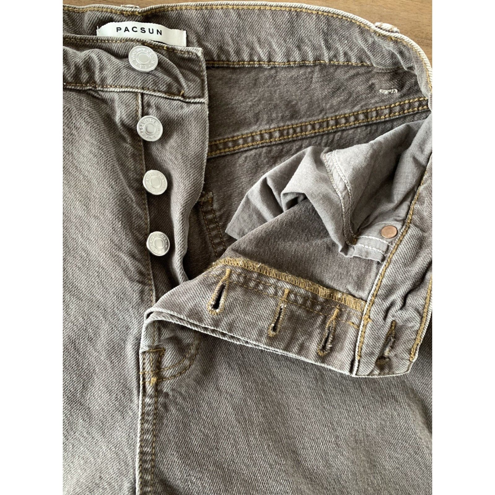 Pacsun VINTAGE Pacsun High Rise Boot Cut Denim Jeans Women 28x29 Button Fly Gray 90s Cowboy Hippie Retro Southwestern Pacific? Size 28" / US 6 / IT 42 - 5 Thumbnail
