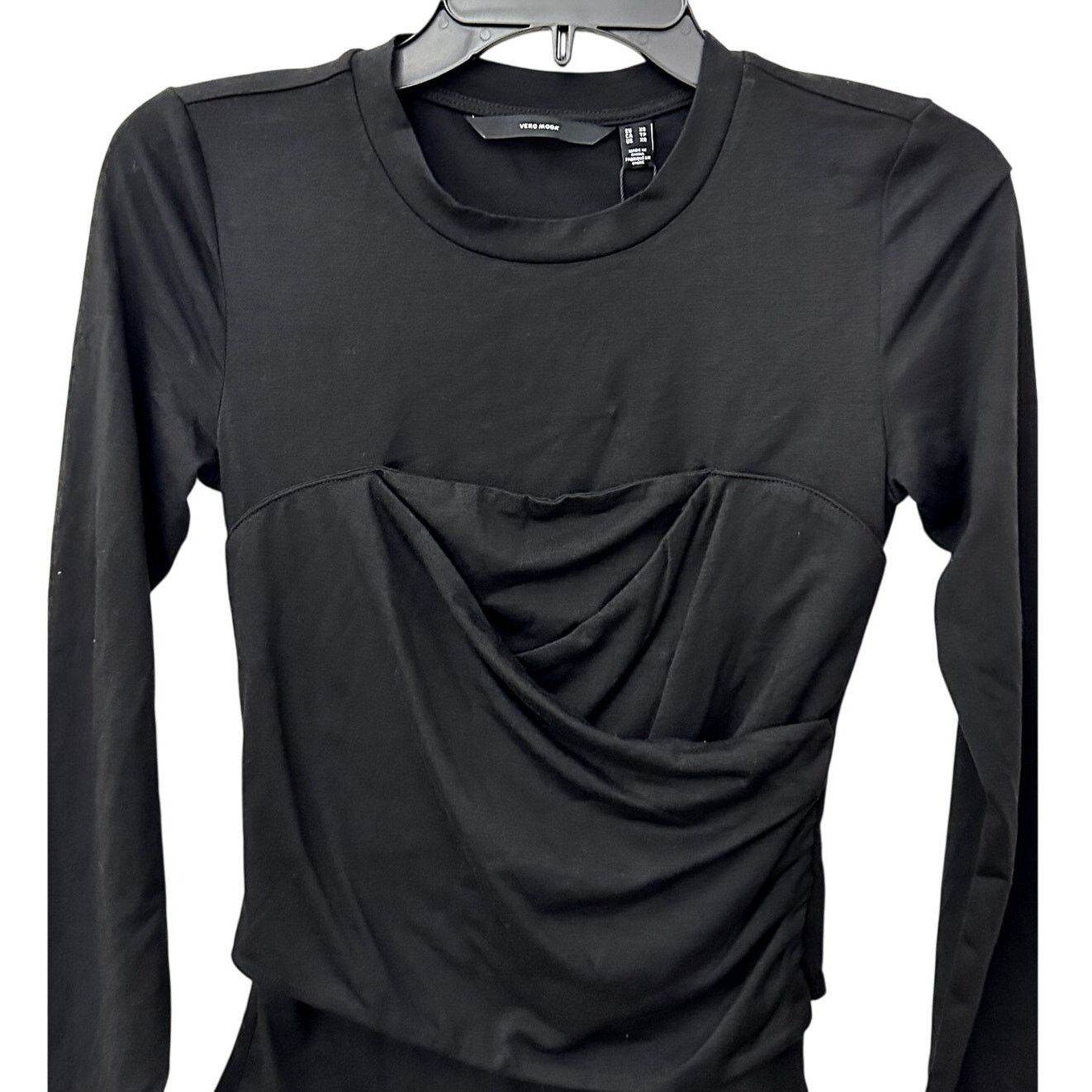 Other Vero Mada Women's Black Knit Long Sleeve Top Blouse M NWT Size M / US 6-8 / IT 42-44 - 3 Thumbnail