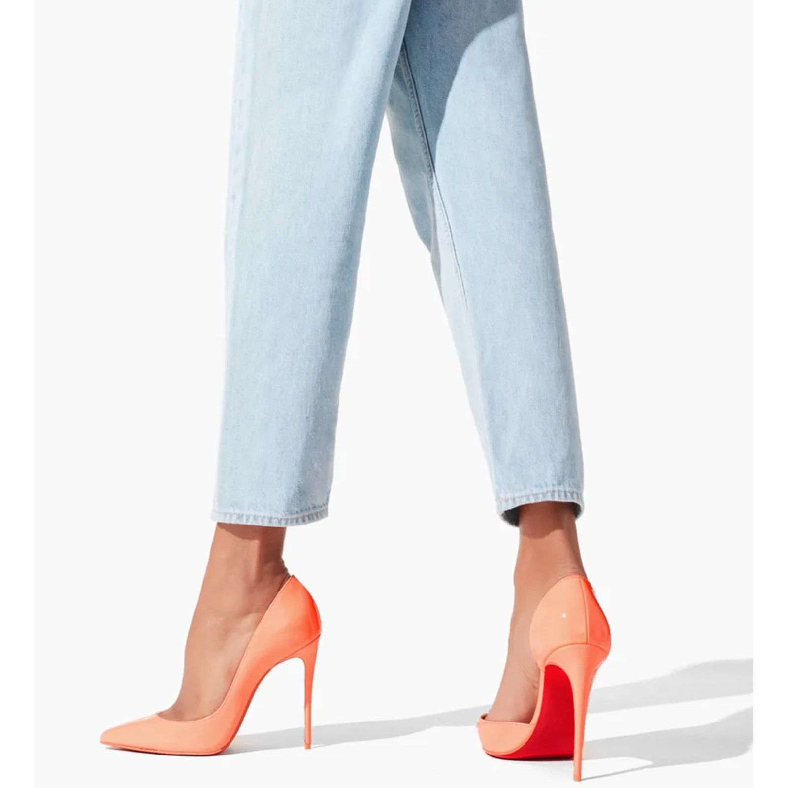Christian Louboutin Iriza 100 Drag Orange Patent Leather D'Orsay Heel Pump 38 Size US 8 / IT 38 - 3 Thumbnail