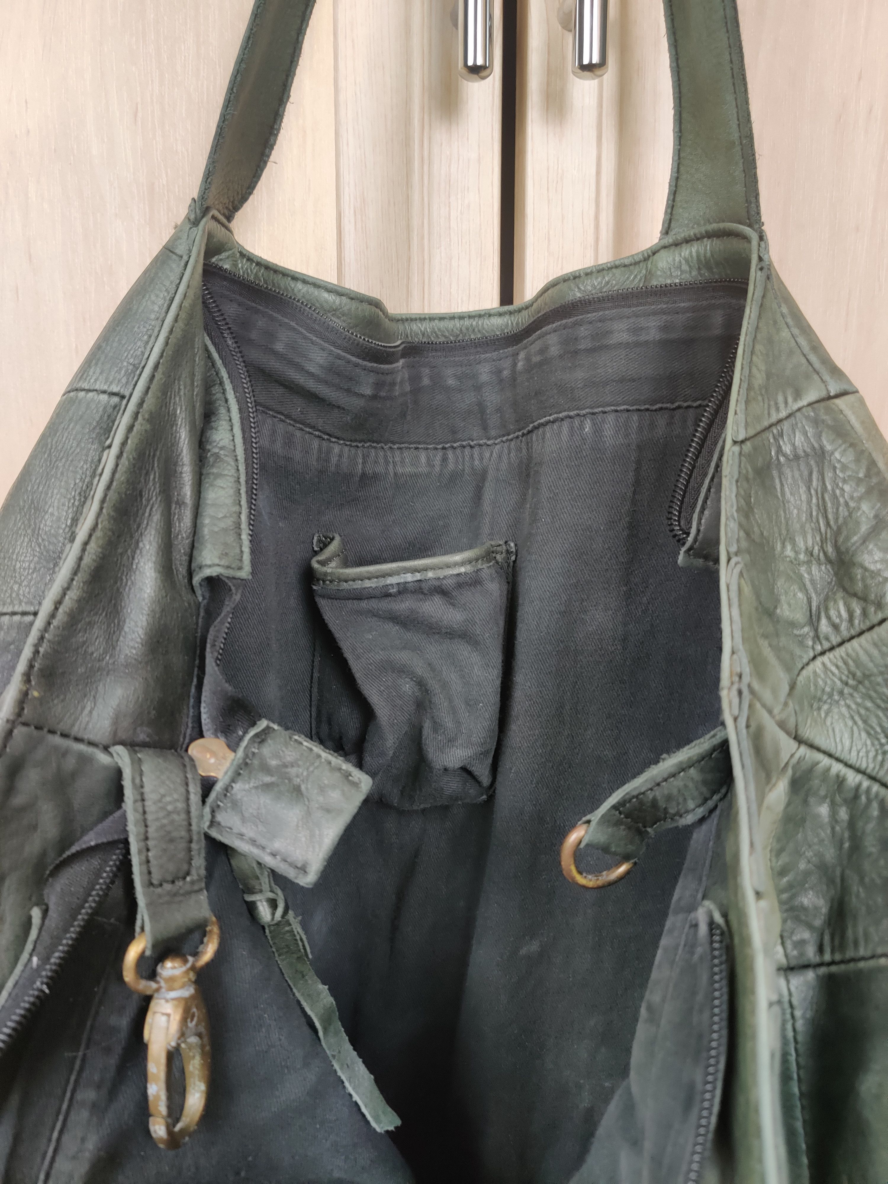 Vintage Vintage Fade Patina Leather Tote Bag Bottega Style Size ONE SIZE - 8 Thumbnail