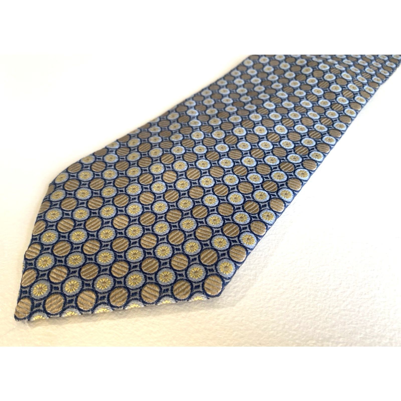 Vintage Zaharoff Signature Luxury Silk Tie Geometric Woven Made in Italy Size ONE SIZE - 4 Thumbnail