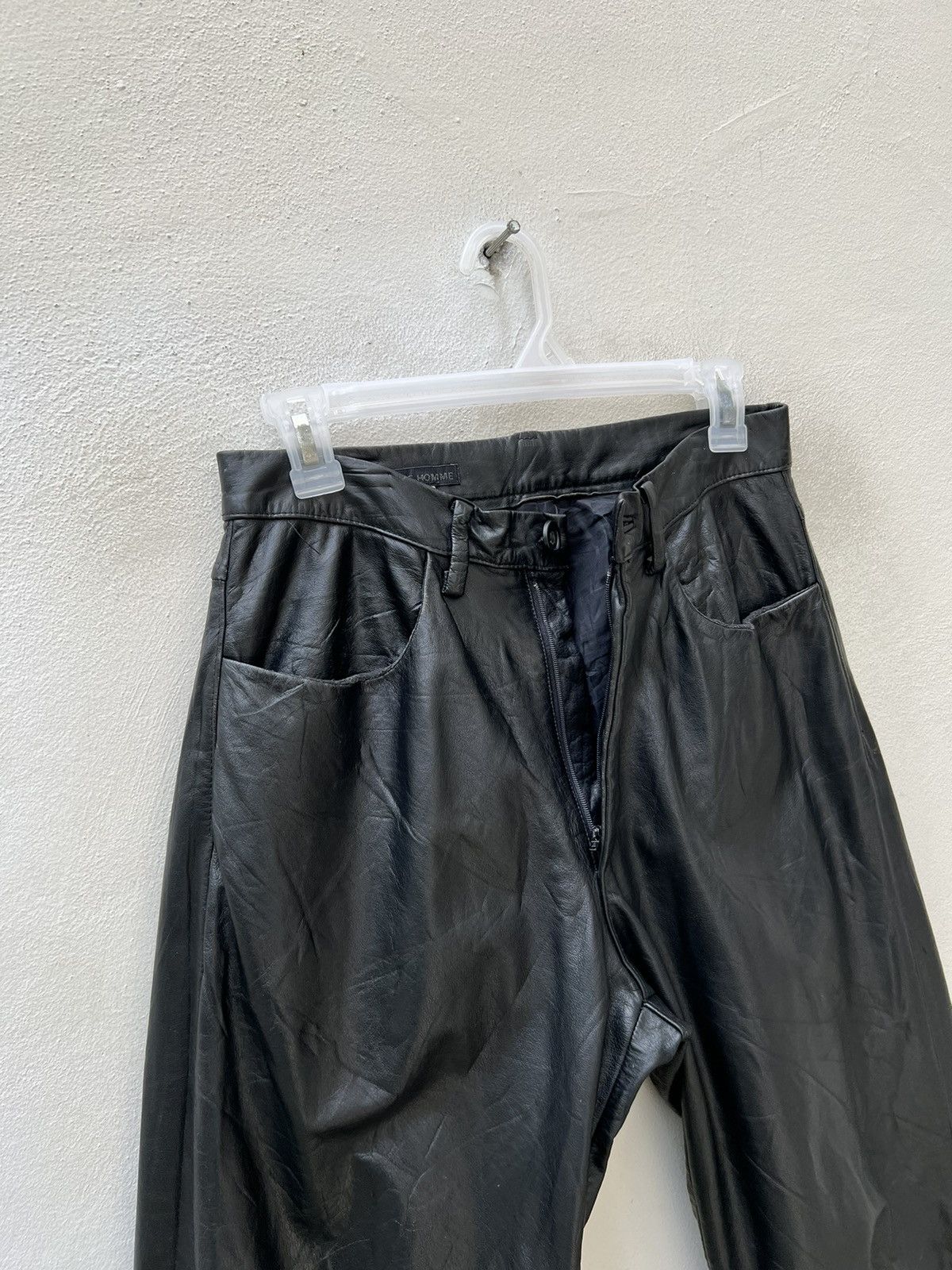 Leather Vintage Tete Homme Japan Patina Black Cowhide Leather Pant Size US 28 / EU 44 - 9 Thumbnail