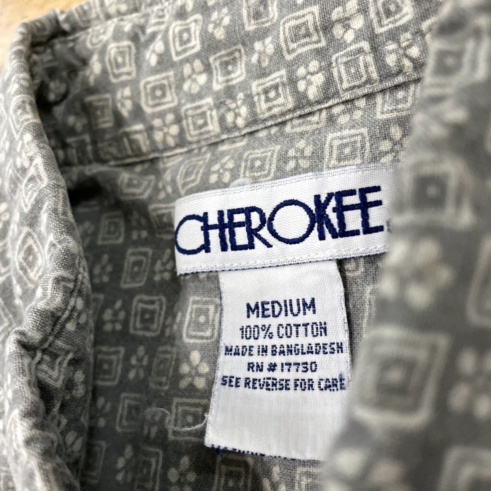 Cherokee VINTAGE Cherokee Button-Up Shirt Men M Gray Western Geometric Floral Retro Grandpa Shirt Size US M / EU 48-50 / 2 - 4 Thumbnail
