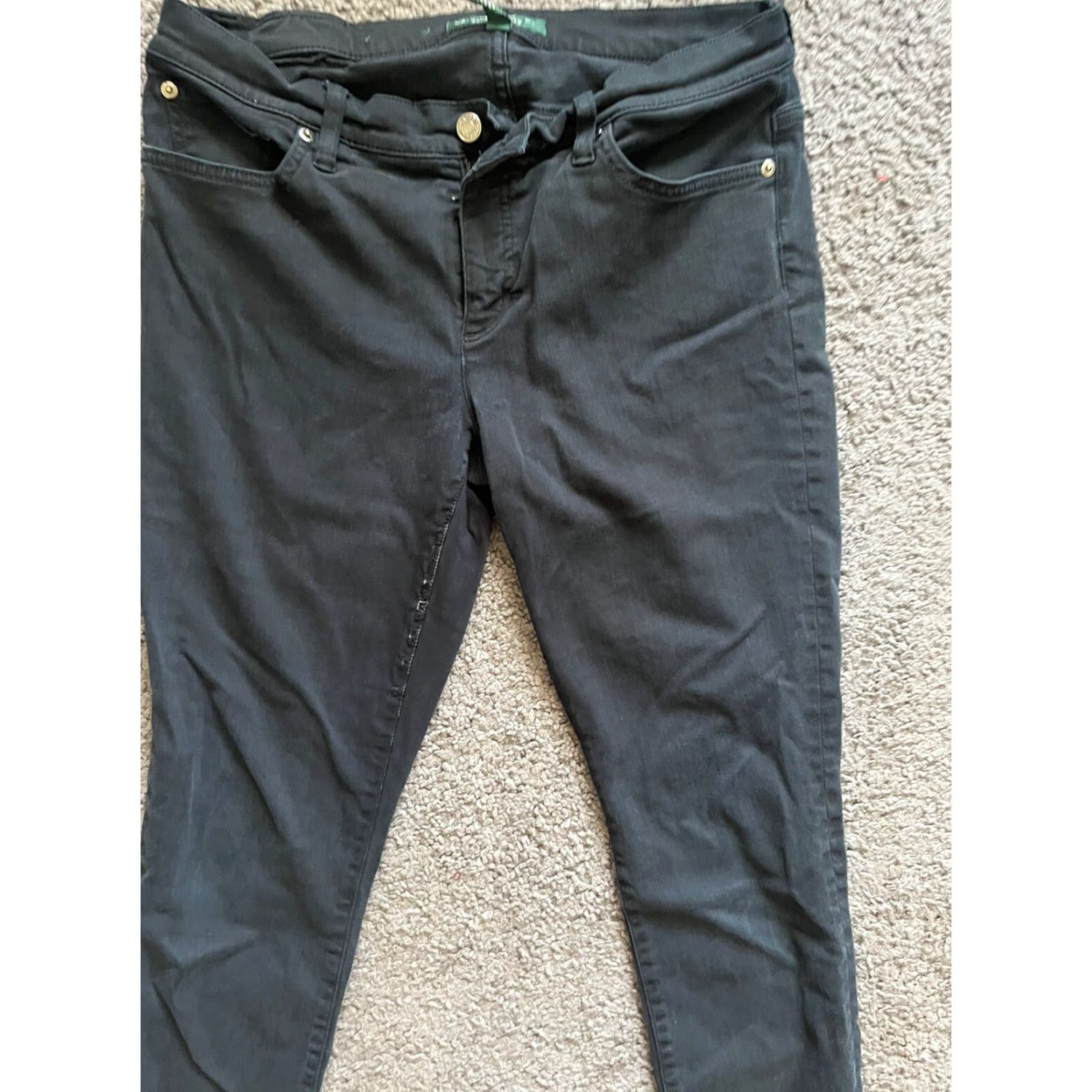 Vintage Lauren Jeans Co. Black Stretch Modern Skinny Jeans Size 12 Women Size 34" / US 12 / IT 48 - 2 Thumbnail