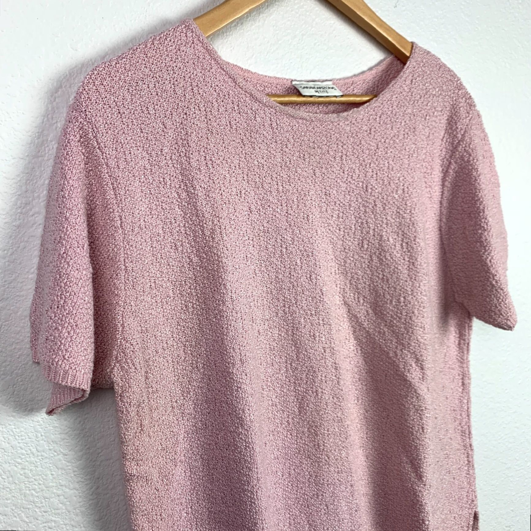 Vintage VINTAGE Sarah Arizona Pink Short Sleeve Sweater Small Petite 1990s Cotton Blend Fairy Kei Womens Size S / US 4 / IT 40 - 2 Thumbnail