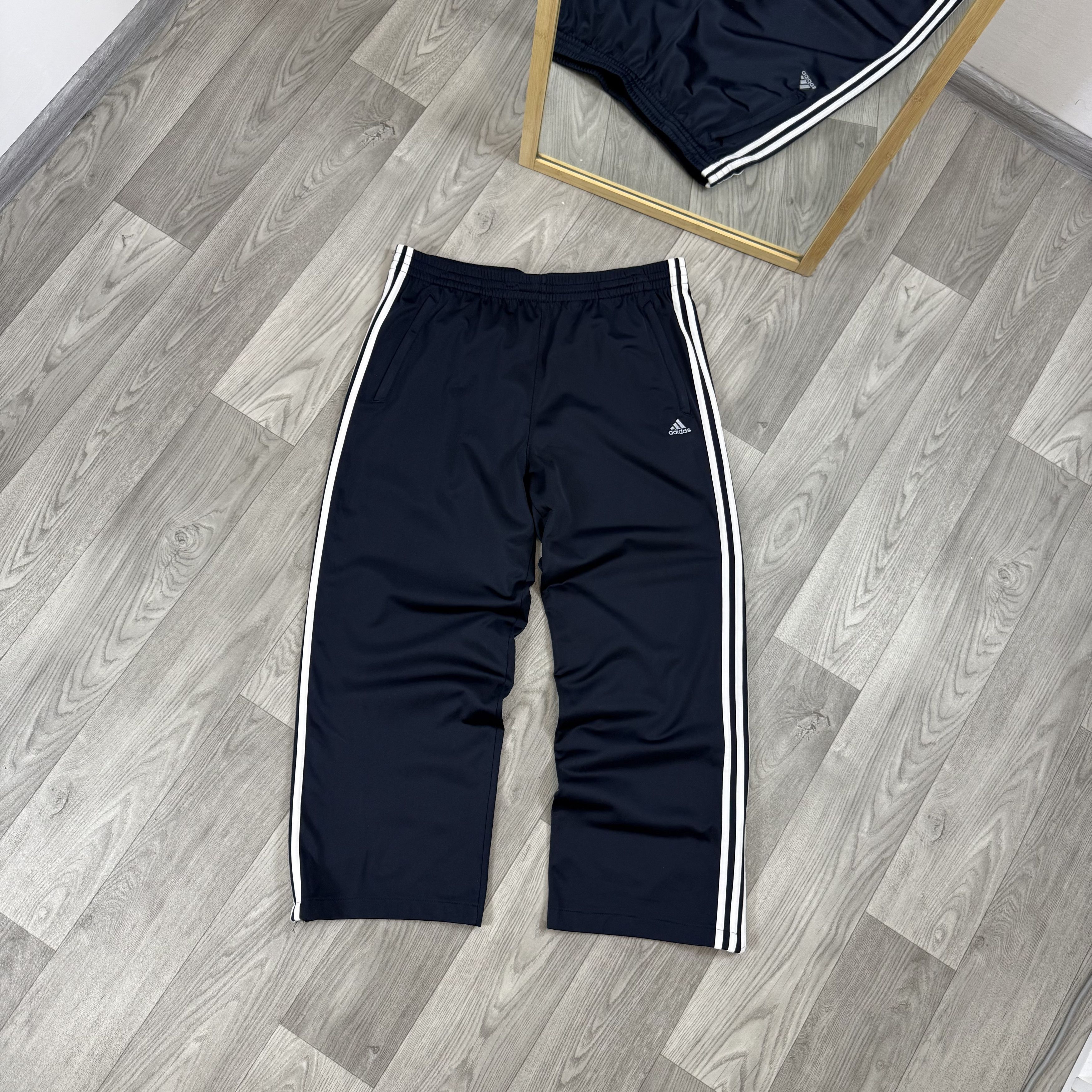 Vintage Adidas 90s Blue Classic 3 Stripes Pants Trousers