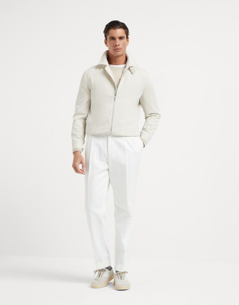 Brunello Cucinelli o1w1db10825 Jacket Water Resistant in White Size US L / EU 52-54 / 3 - 2 Thumbnail