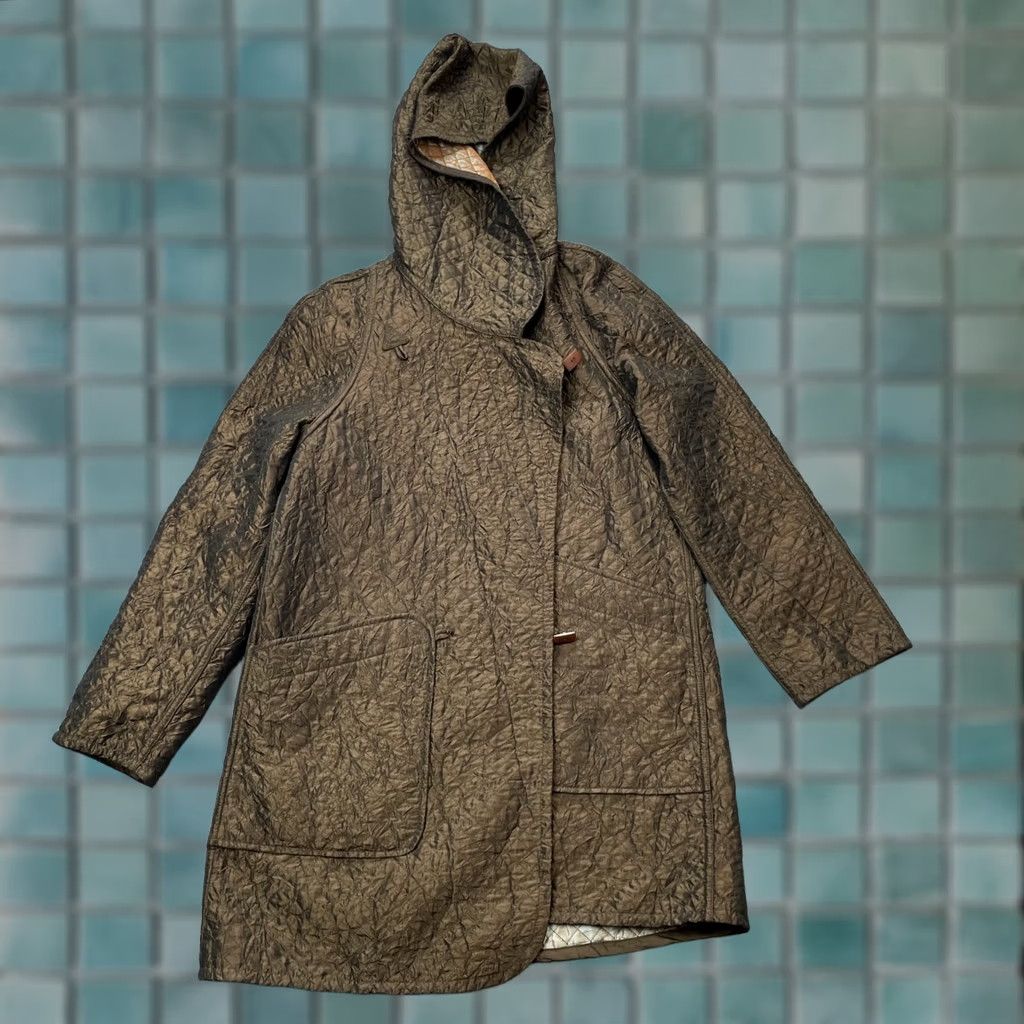 Vintage VINTAGE Mycra Pac Jacket Womens Small Brown Silver Coat Reversible Quilted Hooded Boho Size S / US 4 / IT 40 - 1 Thumbnail