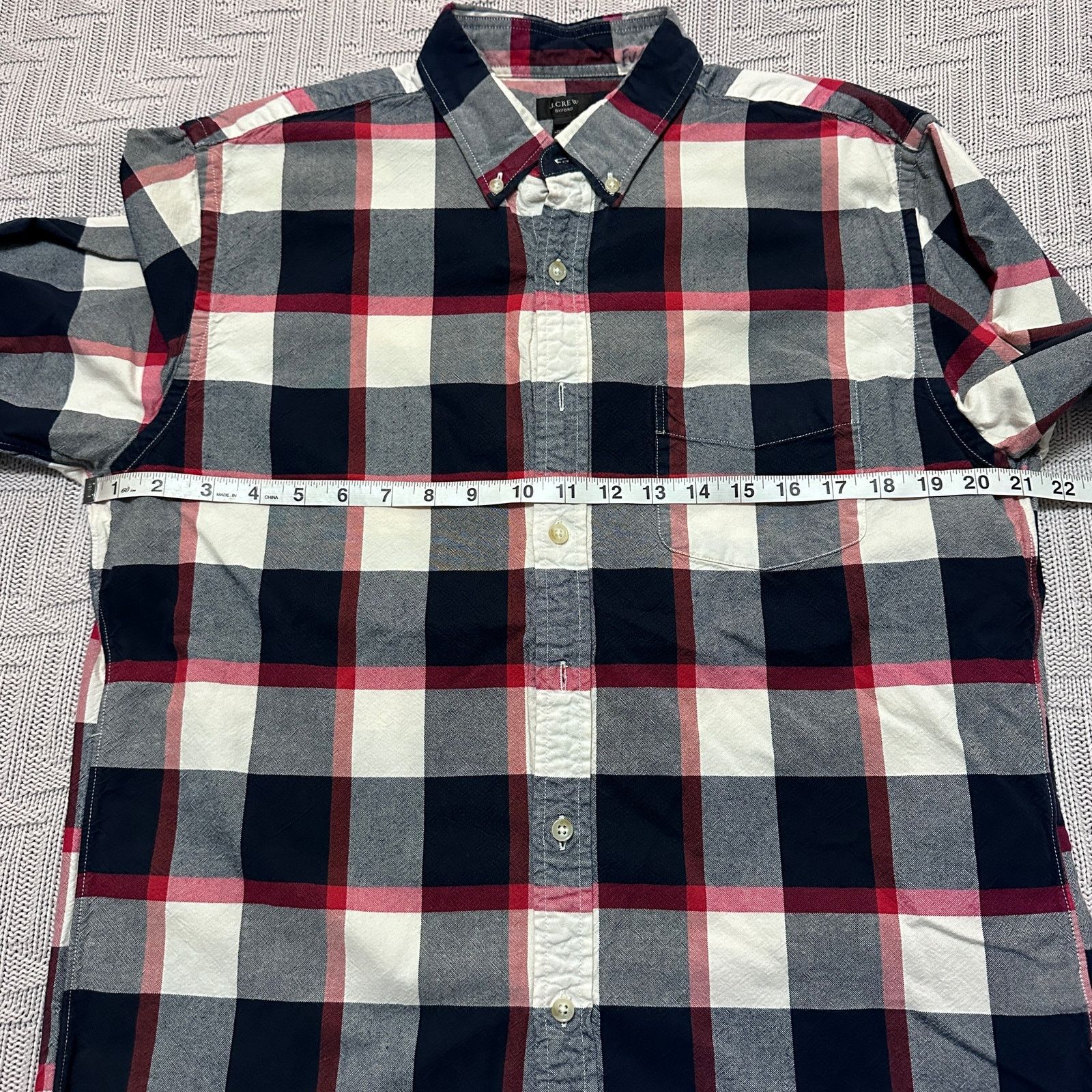 J.Crew J Crew navy buffalo plaid oxford button down Size US L / EU 52-54 / 3 - 6 Thumbnail