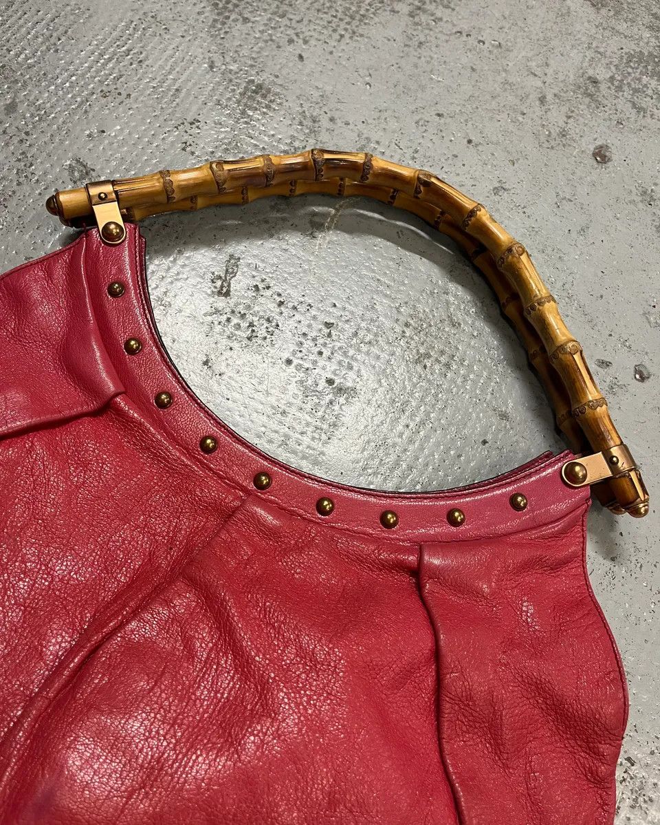 Gucci Gucci Pink Leather Bamboo Handle Shoulder Bag Size ONE SIZE - 5 Thumbnail