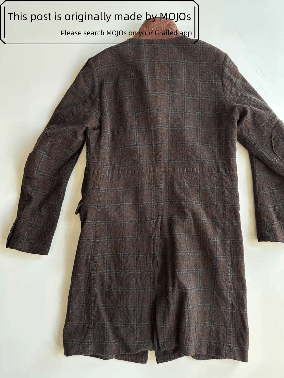 Undercover Sz 2 Undercover Leather Neck Fulling Milling Plaid Coat Size US M / EU 48-50 / 2 - 6 Thumbnail