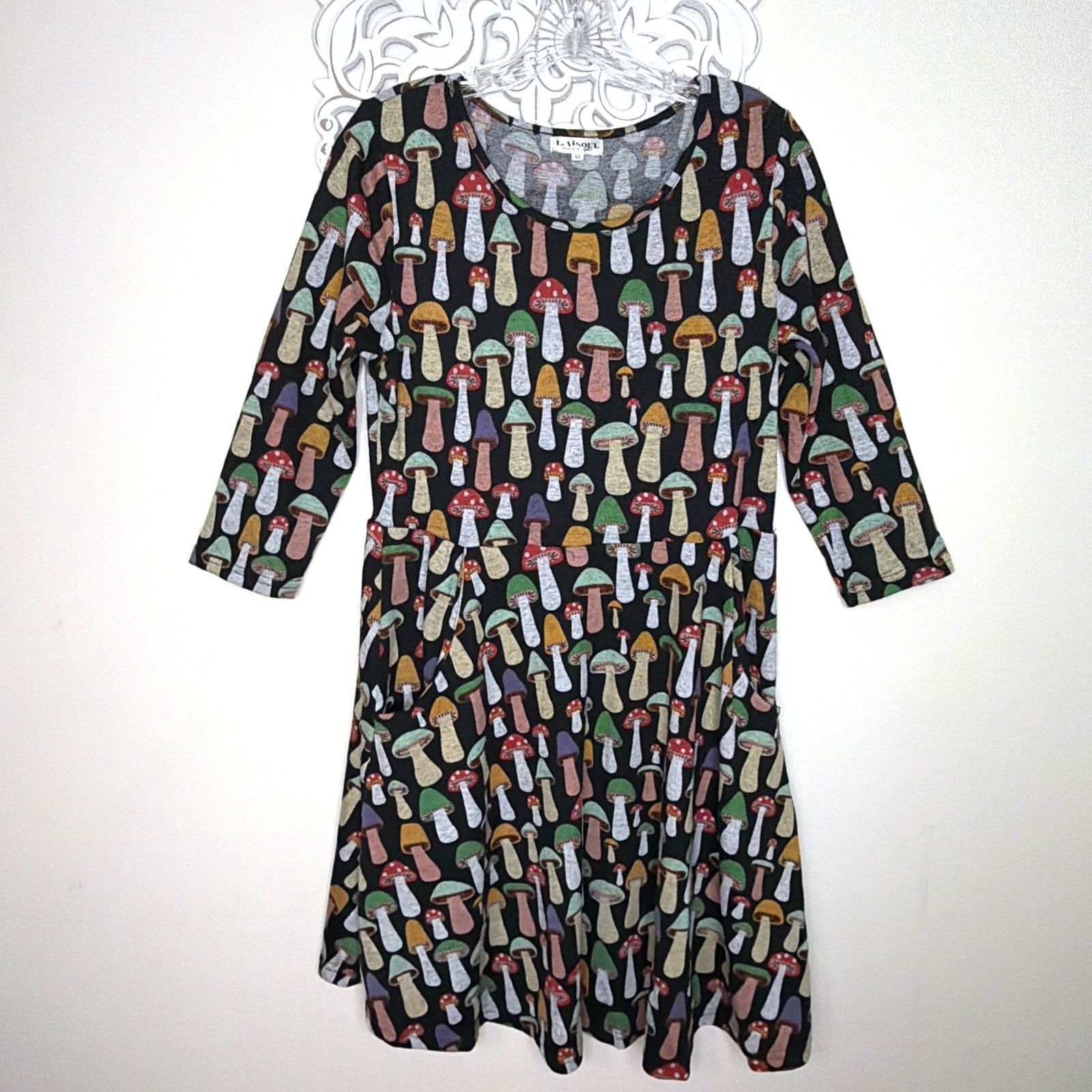 Other LASoul Mushroom Print Fit Flare Dress Women's Medium Size M / US 6-8 / IT 42-44 - 3 Thumbnail