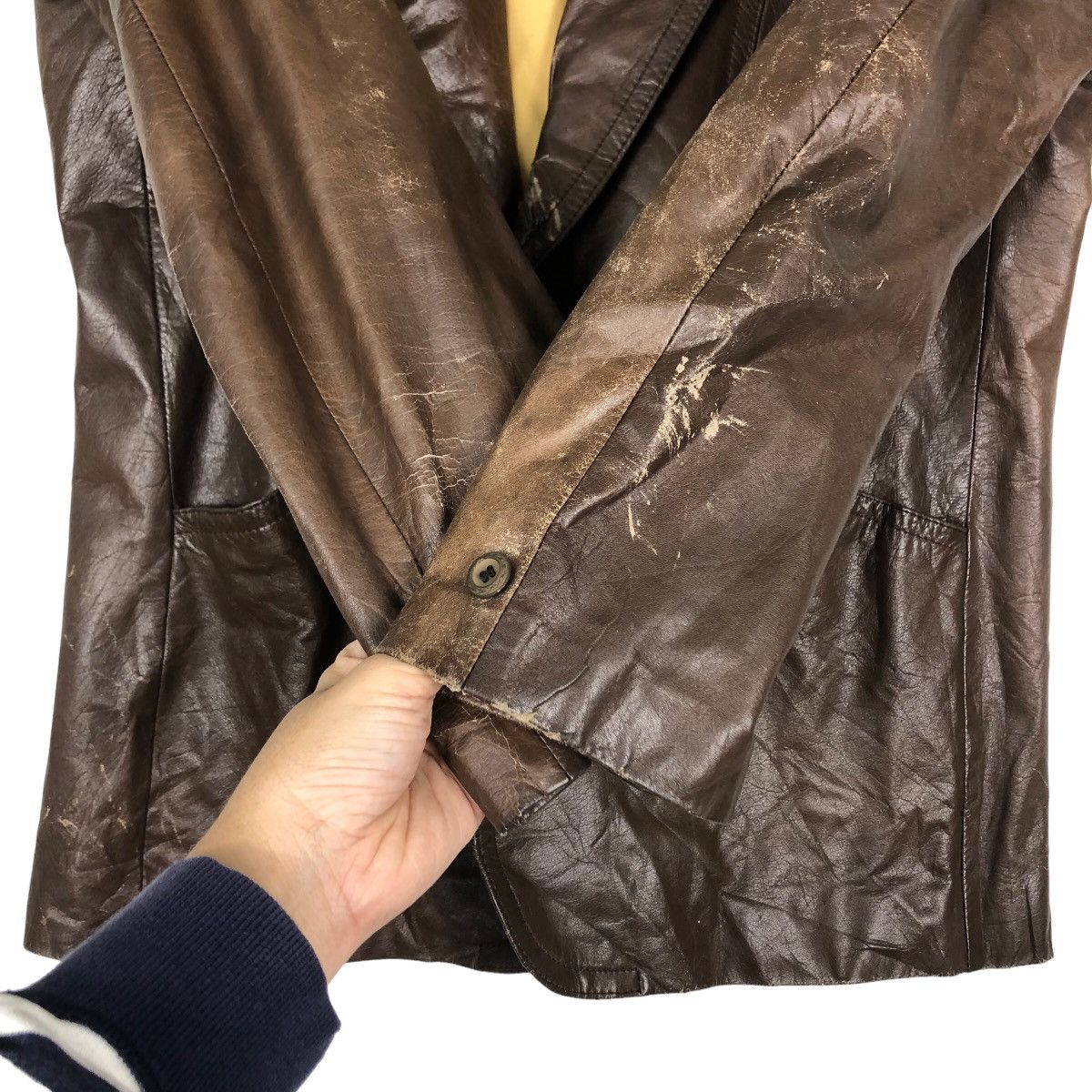 Japanese Brand 🔥Biker Leather Jacket Kawayoshi Japan Issey Miyake Size US L / EU 52-54 / 3 - 15 Thumbnail