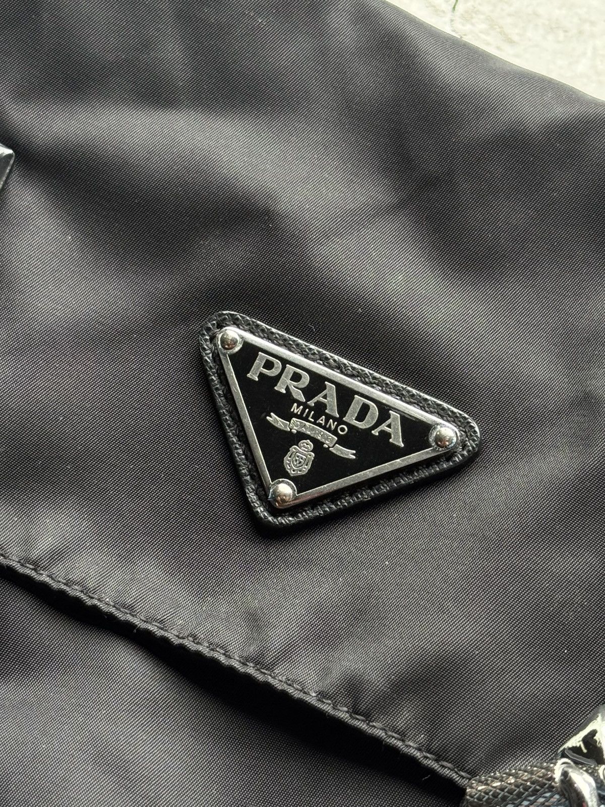 Prada Prada Black/Blue Nylon and Leather New Vela Studded Size ONE SIZE - 8 Thumbnail