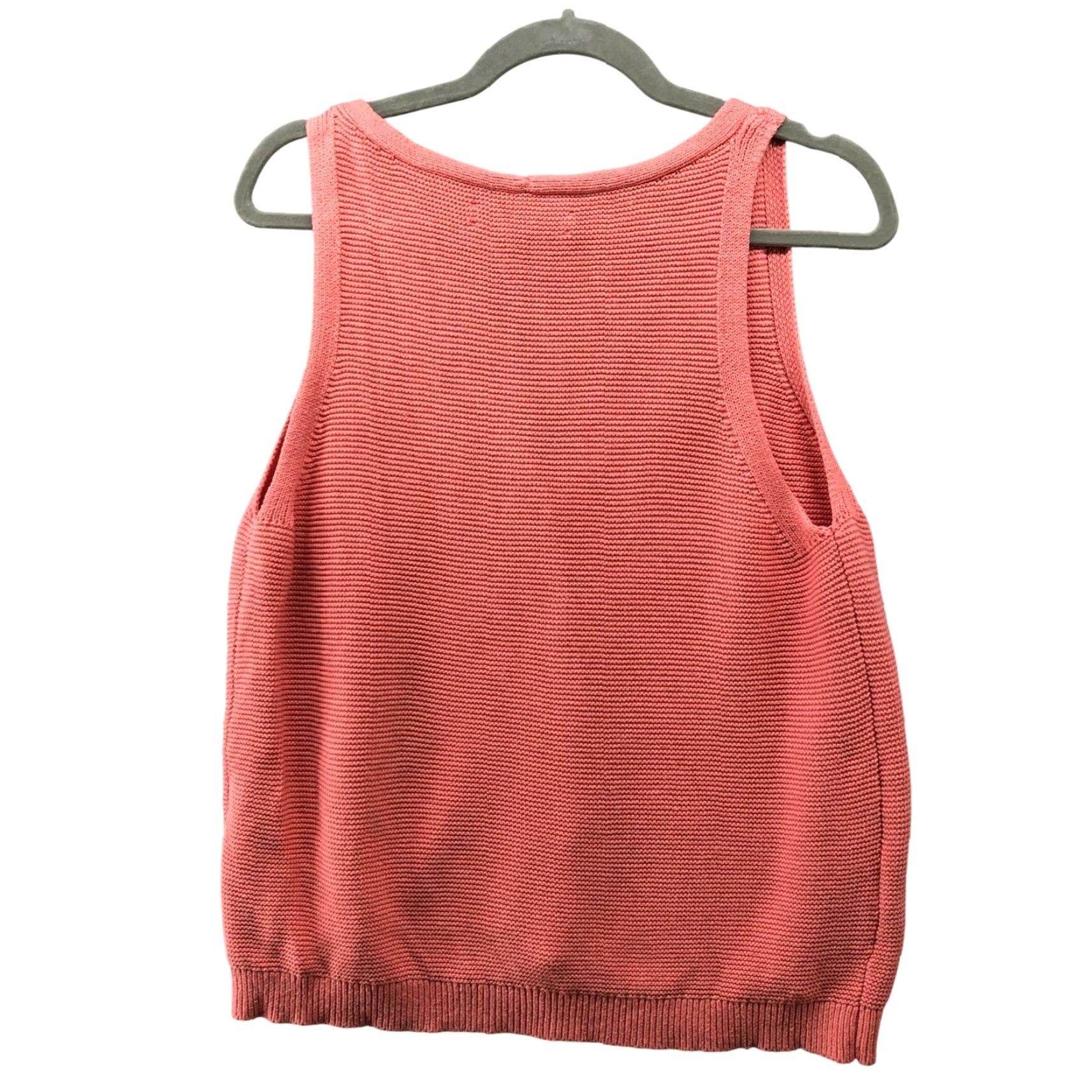 Loft VINTAGE Loft Sweater Vest Cardigan Womens L Pink V-Neck Button Front Cotton Sleeveless Size L / US 10 / IT 46 - 2 Thumbnail