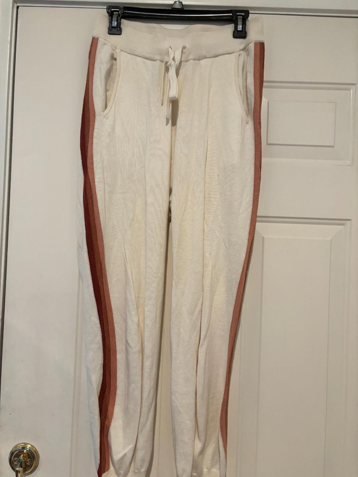 Faherty Womens Faherty cream color sweatpants size M #242 Size 32" / US 10 / IT 46 - 1 Thumbnail