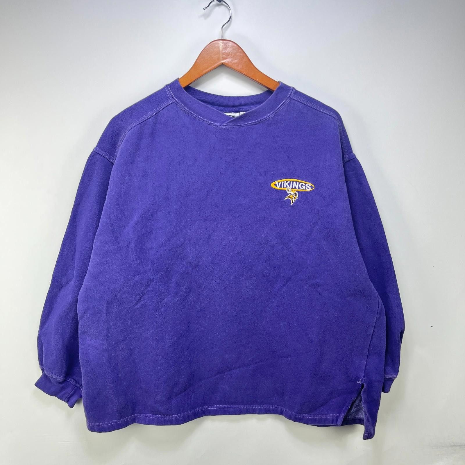 Designer Vintage Minnesota Vikings Sweatshirt XL NFL Size ONE SIZE - 1 Thumbnail