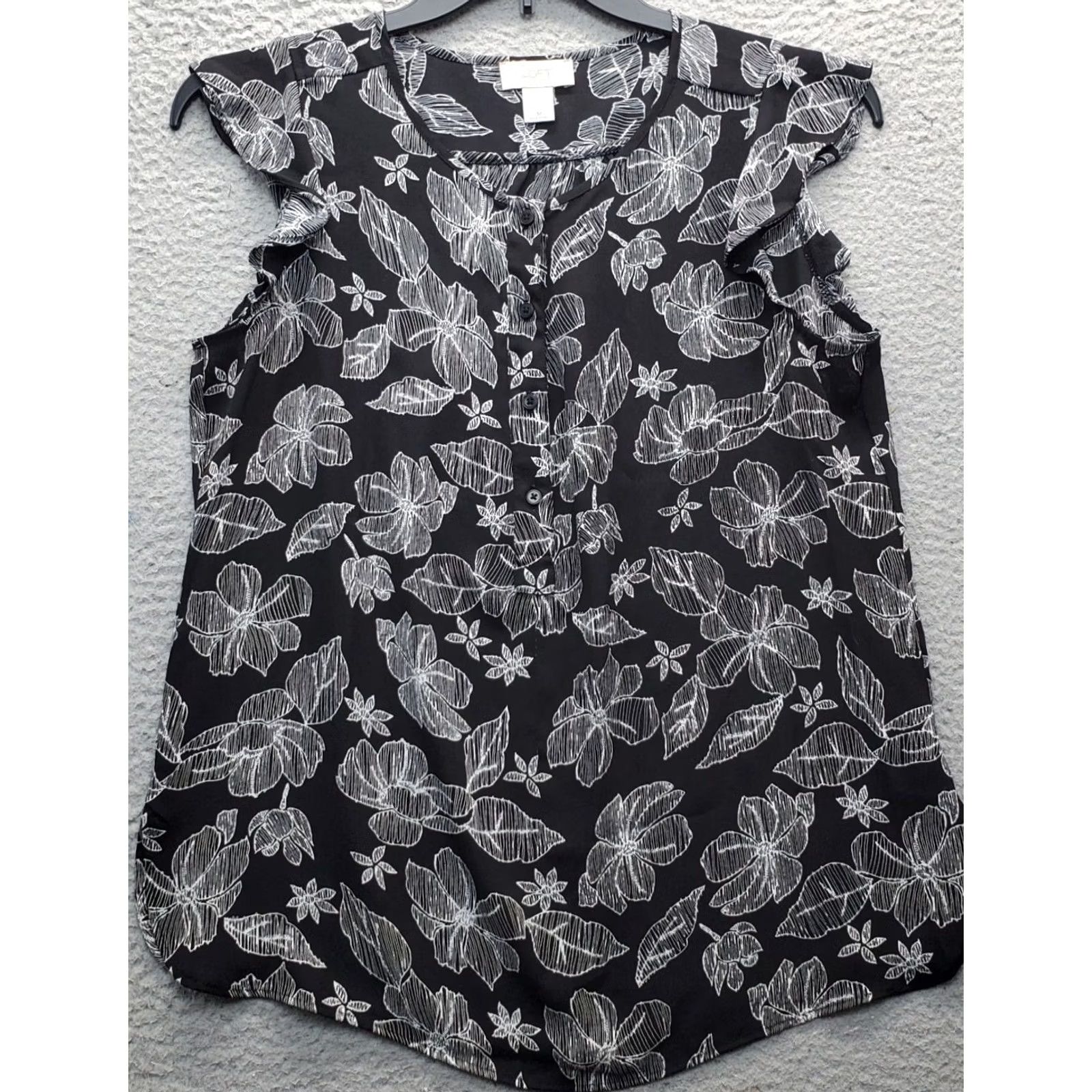 Loft LOFT Outlet Blouse Women M Multicolor Floral Sleeveless Ruffle Button 1/2 Button Casual Travel Size M / US 6-8 / IT 42-44 - 2 Thumbnail