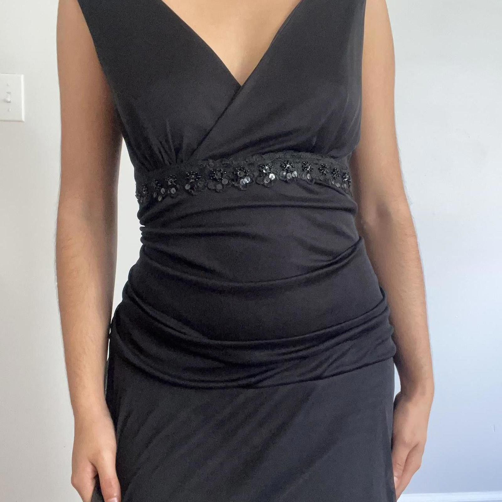 Other Black midi dress with beaded waist detail #gothic #grunge Size L / US 10 / IT 46 - 4 Thumbnail