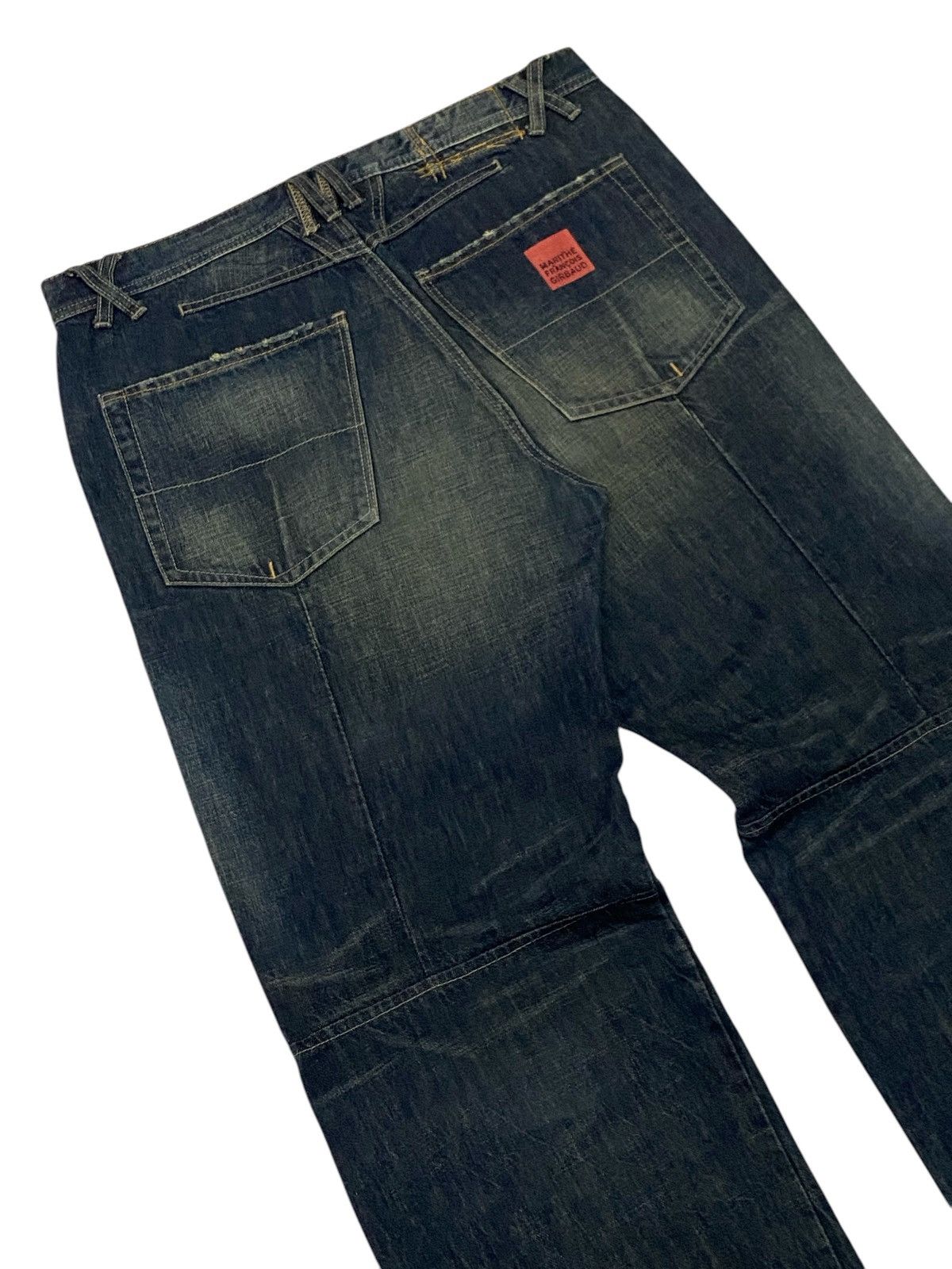 Marithe + Francois Girbaud Marithe Francois Girbaud Distressed Wide Leg Denim Pants Size US 36 / EU 52 - 6 Thumbnail