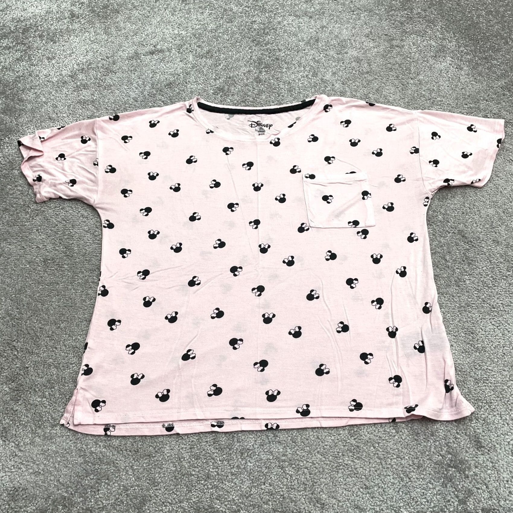 Disney Disney Minnie Mouse Pajama Top Graphic T-Shirt Womens Small Pink Pocket Soft Tee Size S / US 4 / IT 40 - 2 Thumbnail