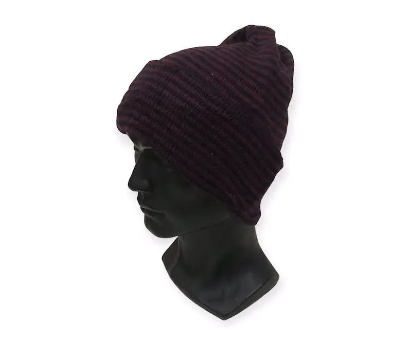 image of Stripe Design Beanie Hat, Men's
