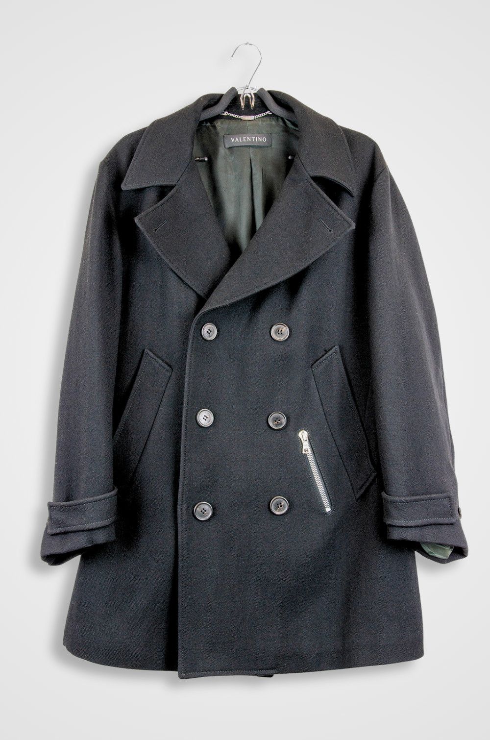 Valentino Valentino Double Breasted Wool Overcoat Black IT54 Size US L / EU 52-54 / 3 - 1 Thumbnail