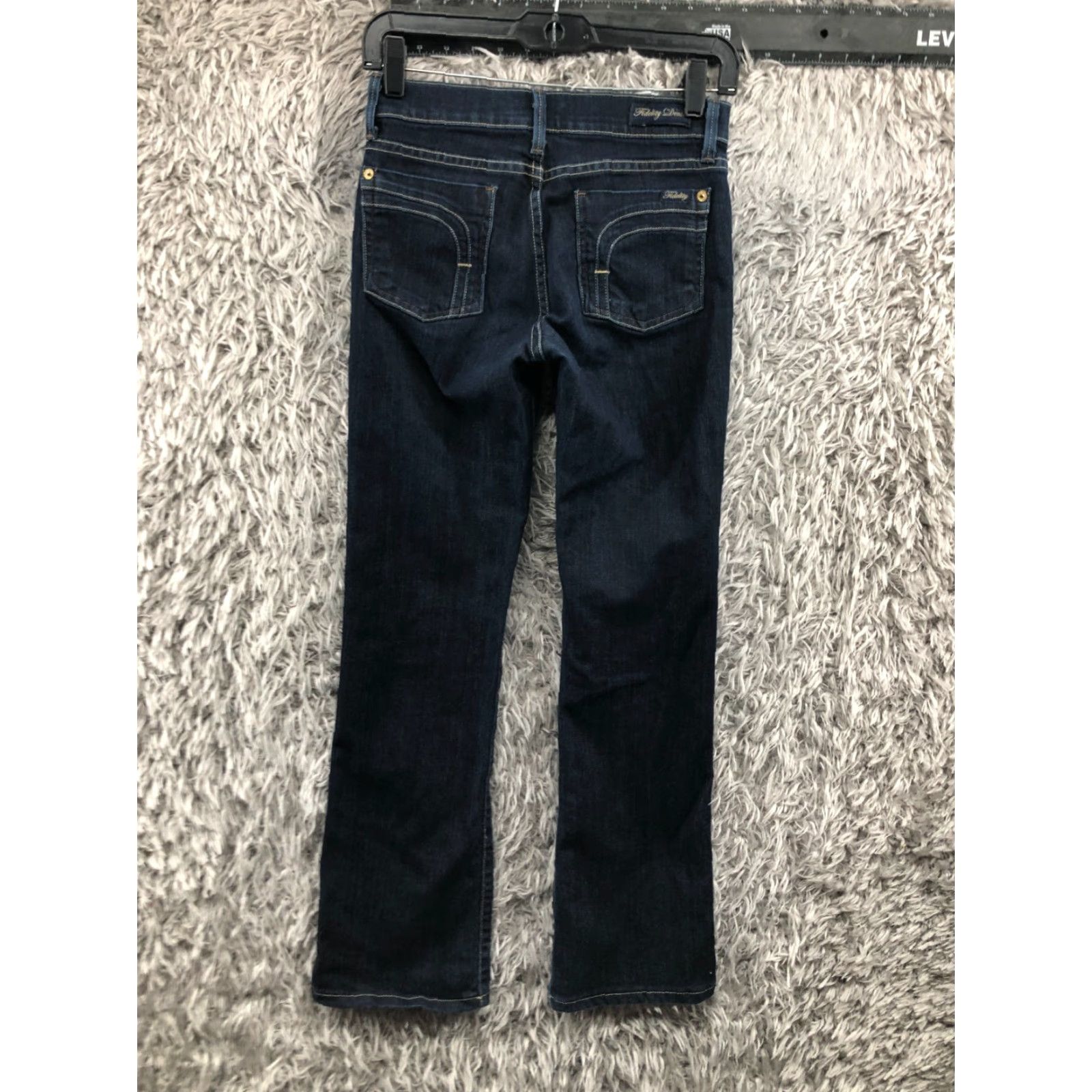 Vintage Fidelity Denim Bootcut Jeans Women Blue Dark Wash 25 Regular 5-Pocket Denim Cotton ZIP Button Belt Loops Inseam 29in Size 42" / US 20 - 5 Thumbnail