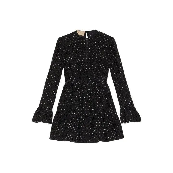 Gucci Gucci Polka Dot Long Sleeve Dress-2507 Size S / US 4 / IT 40 - 7 Thumbnail