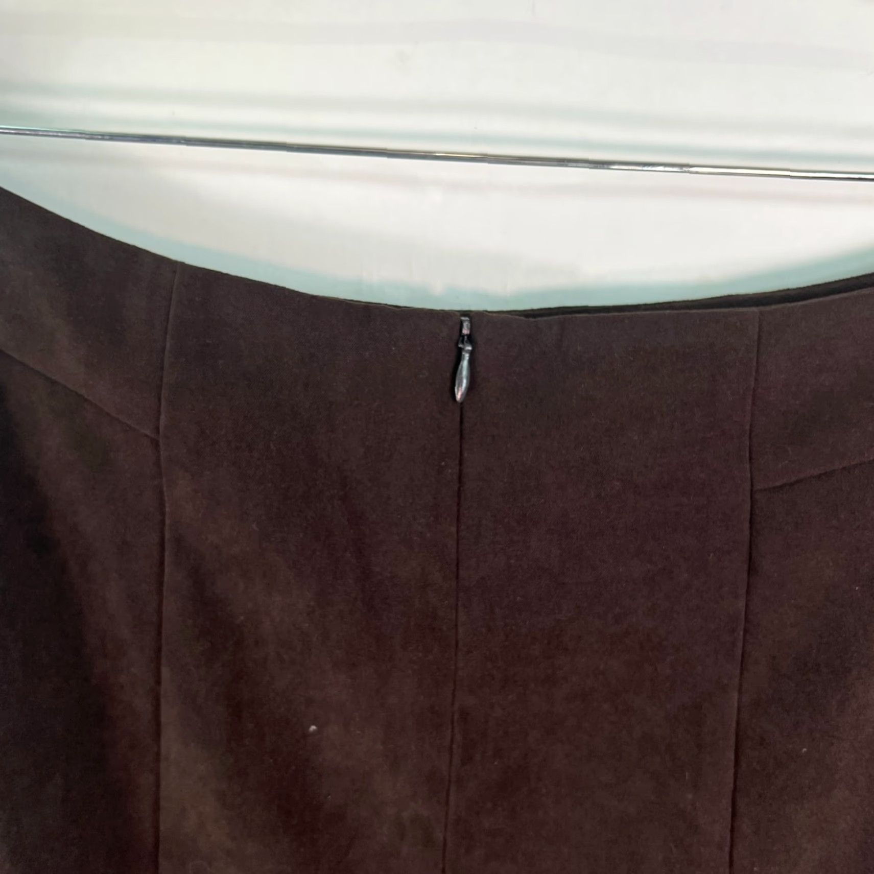 Velour VINTAGE Briggs New York Womens Skirt Midi Velour Brown Size 14 Size 36" / US 14 / IT 50 - 4 Thumbnail