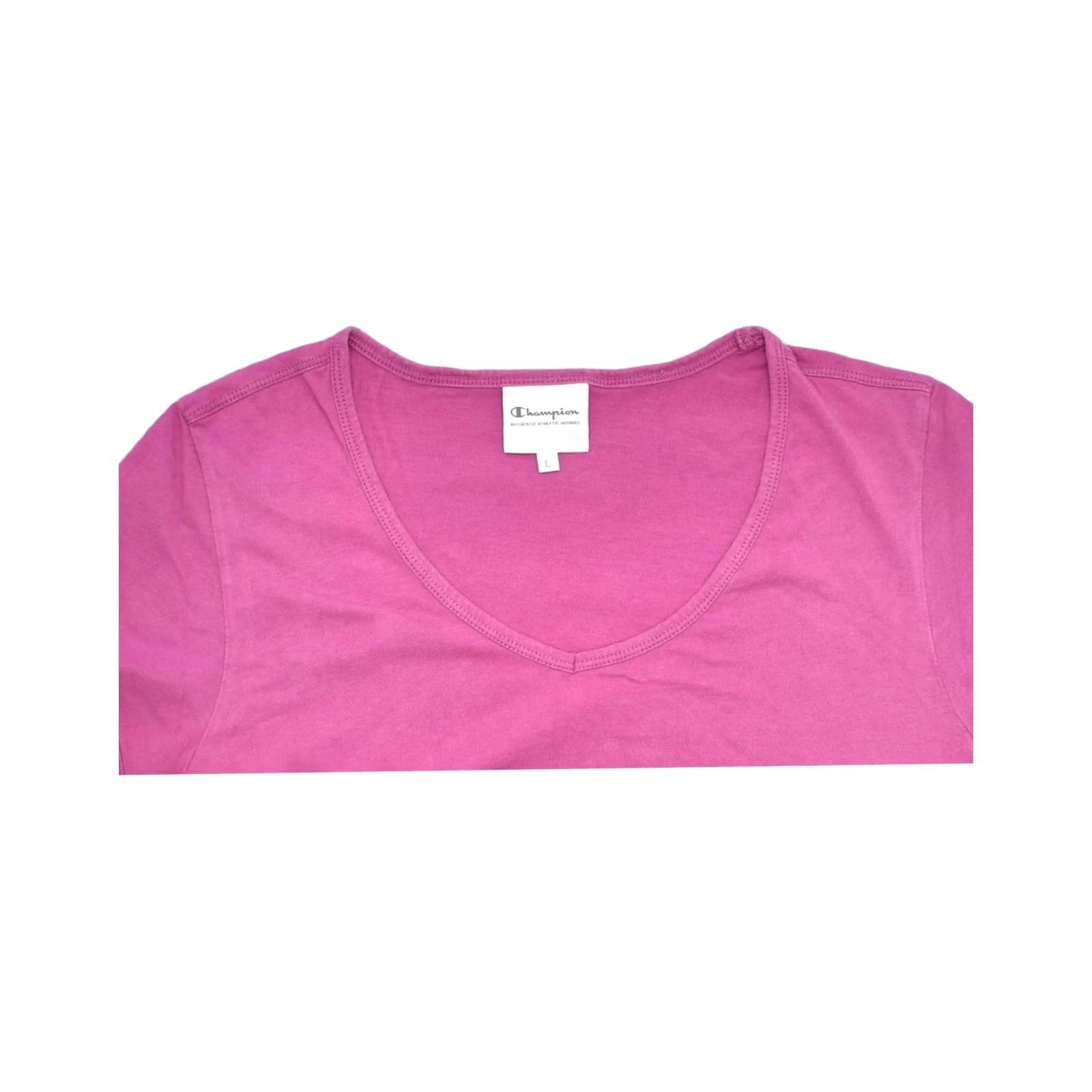 Champion CHAMPION Womens Heritage Fit T-Shirt Top Large Pink Size L / US 10 / IT 46 - 3 Thumbnail