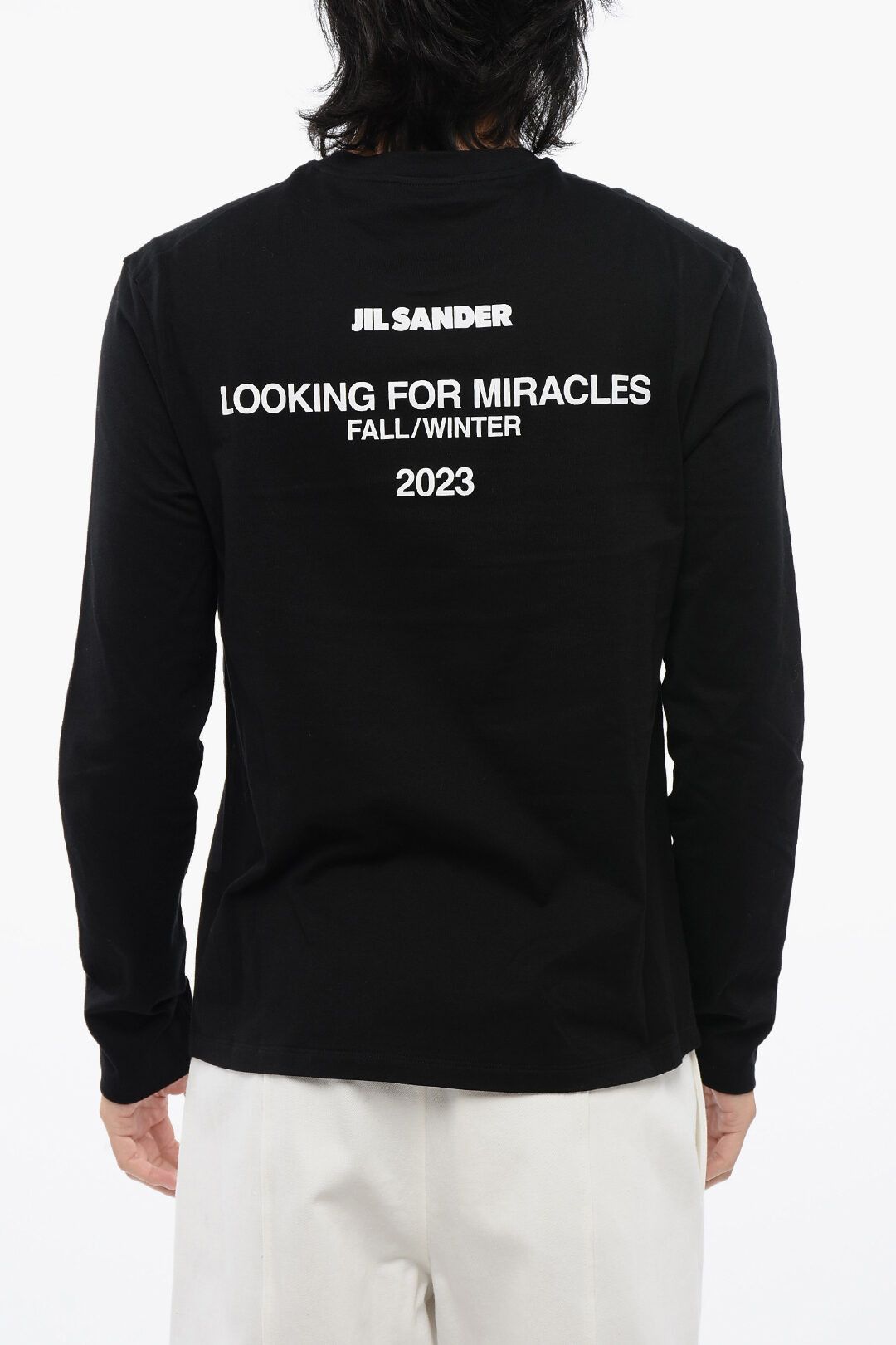 Jil Sander og1mm0625 Crewneck Double-Layer Sweater in Black Size US M / EU 48-50 / 2 - 6 Thumbnail