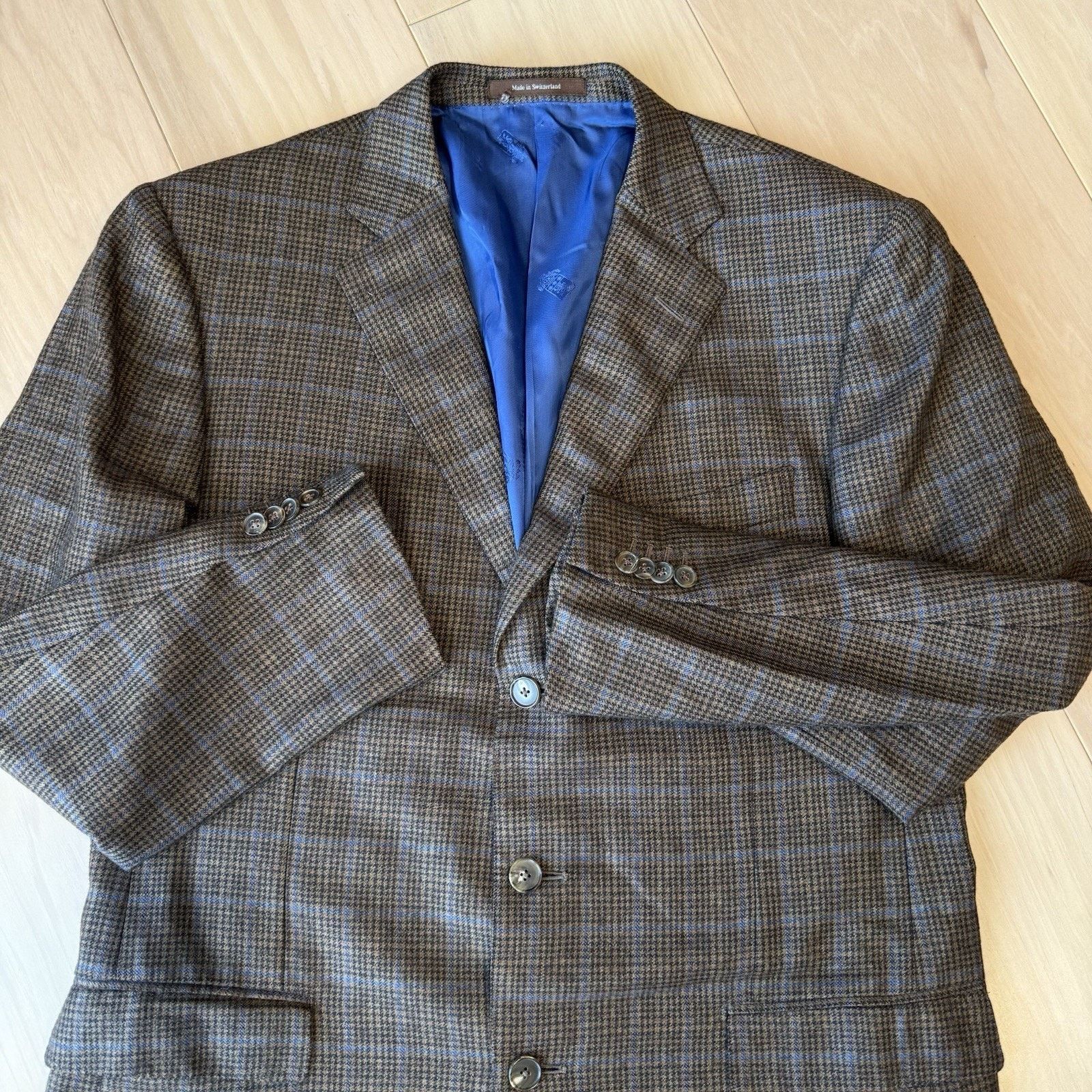 Ermenegildo Zegna Ermenegildo Zegna Blazer Large Brown Multicolor Plaid Pure Size 46R - 6 Thumbnail