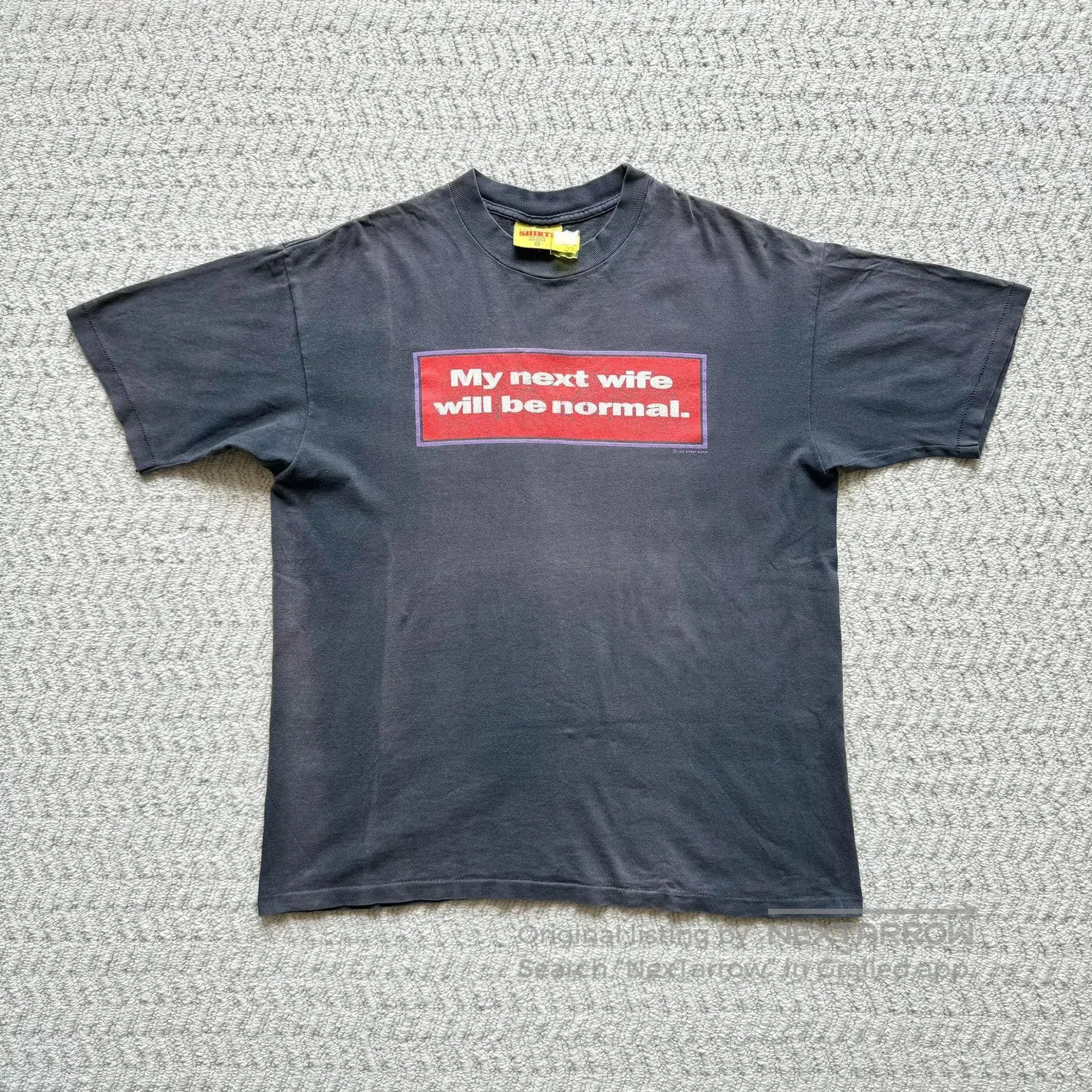 Vintage Vintage 90s Faded Slogan Tee. Size US M / EU 48-50 / 2 - 3 Thumbnail
