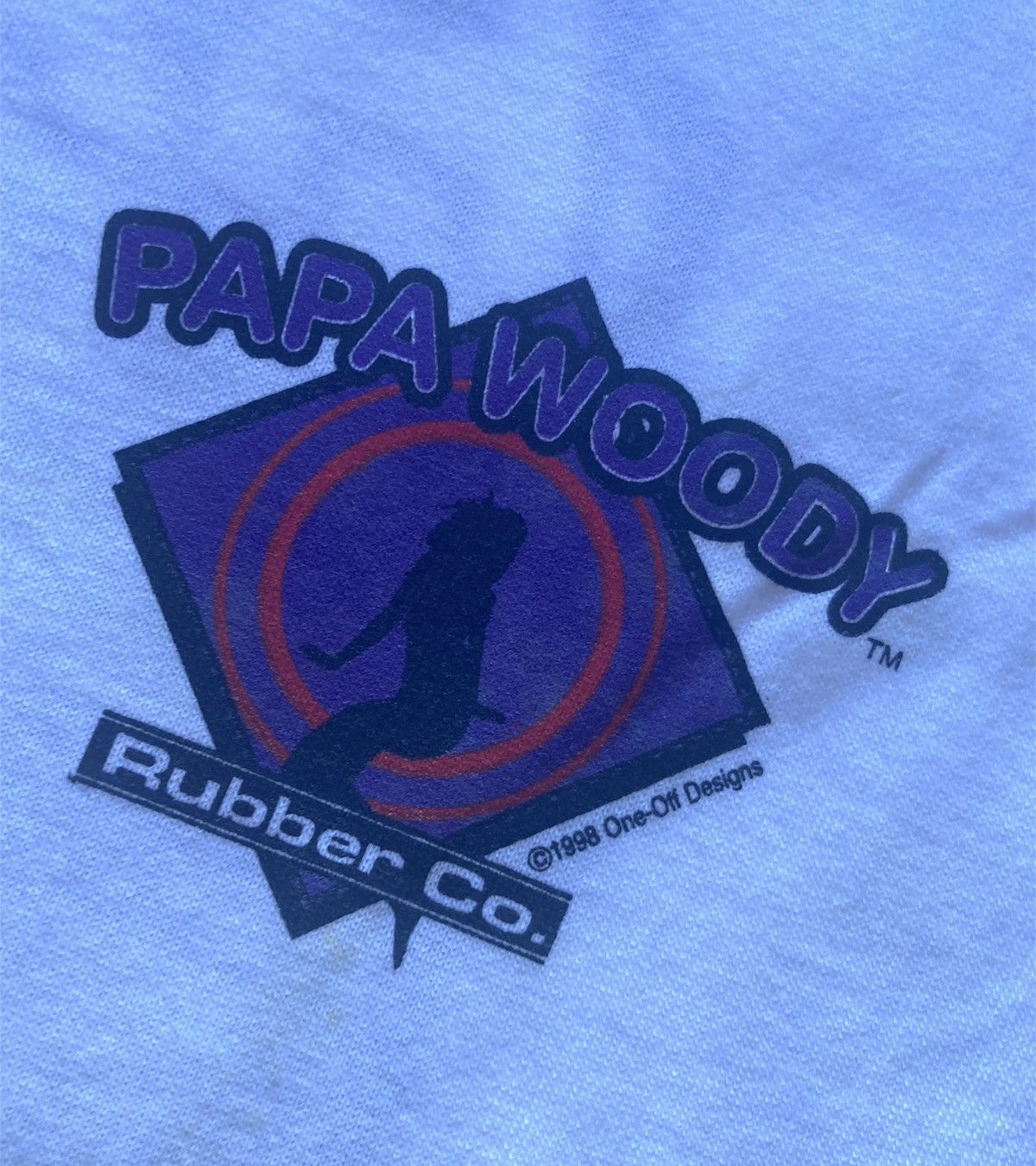 Vintage Vintage Deadstock 1998 Pappa Woodys condoms Racing promo tee Size US L / EU 52-54 / 3 - 7 Thumbnail