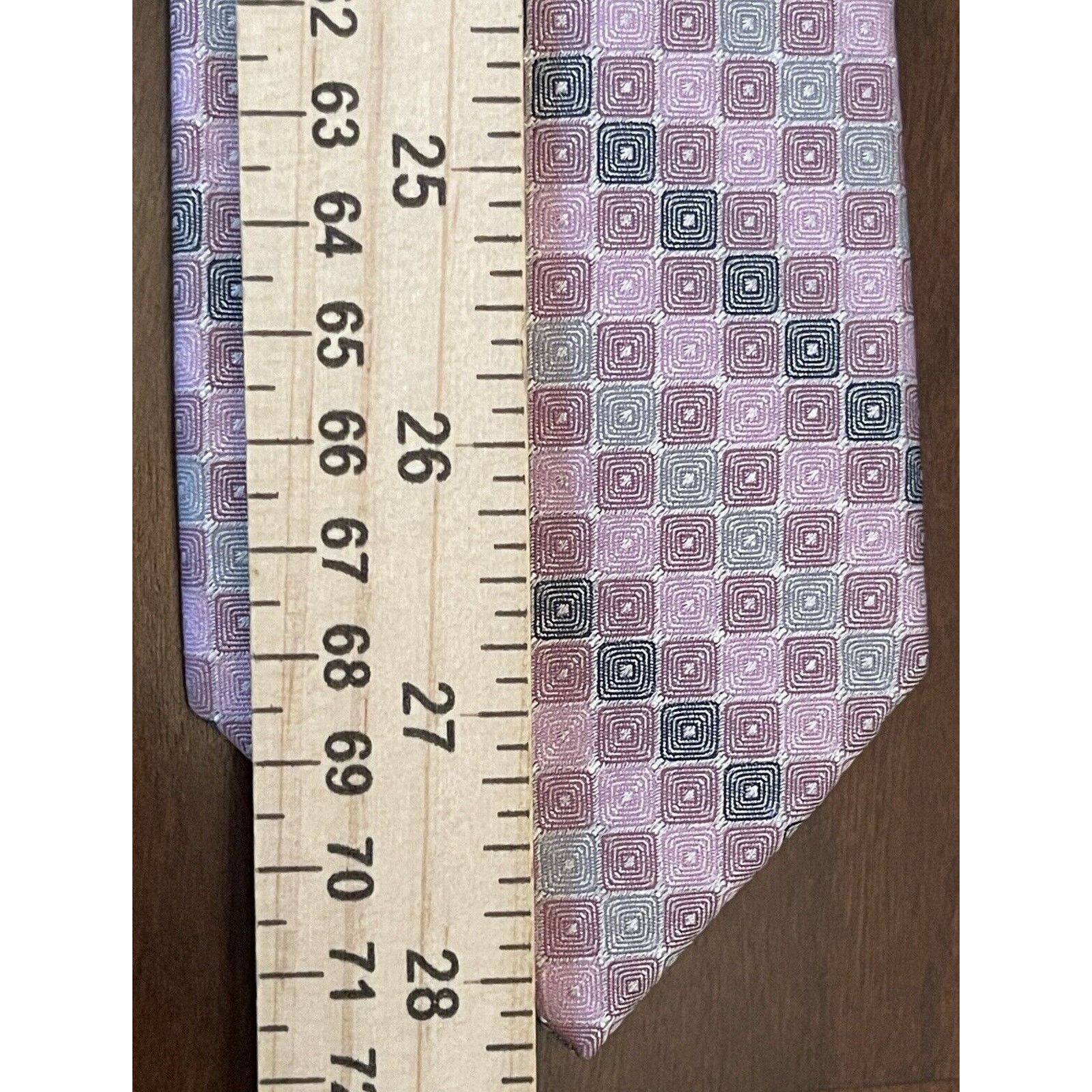 Madison Madison Pink 100% Silk Men’s Neck Tie Made In China Size ONE SIZE - 5 Thumbnail
