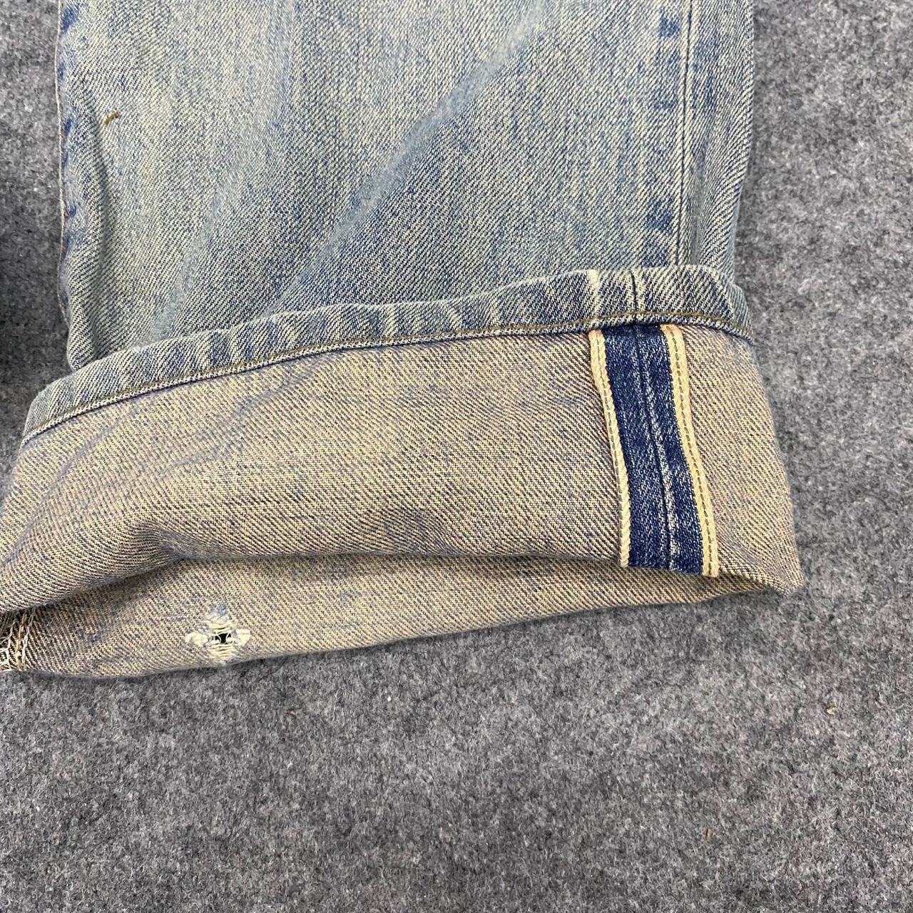 Vintage Vintage Wrangler Buckle Back Selvegde Distressed Denim Size US 31 - 10 Thumbnail