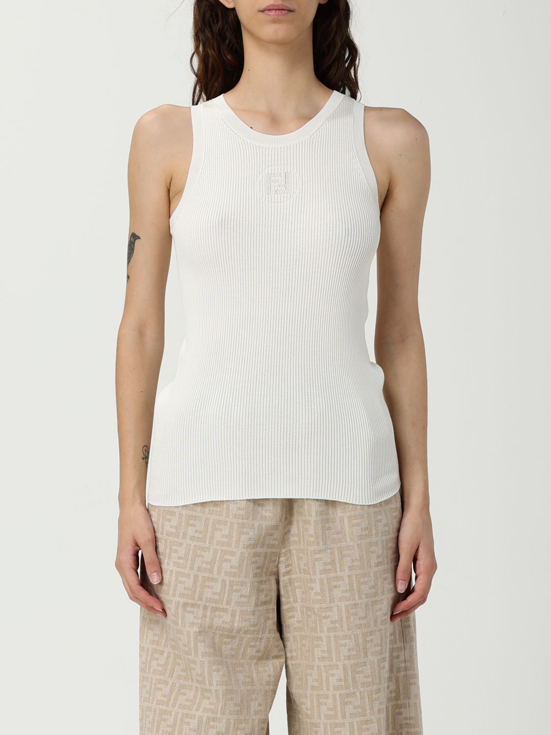 Fendi Fendi Sweater Woman White Size S / US 4 / IT 40 - 1 Thumbnail